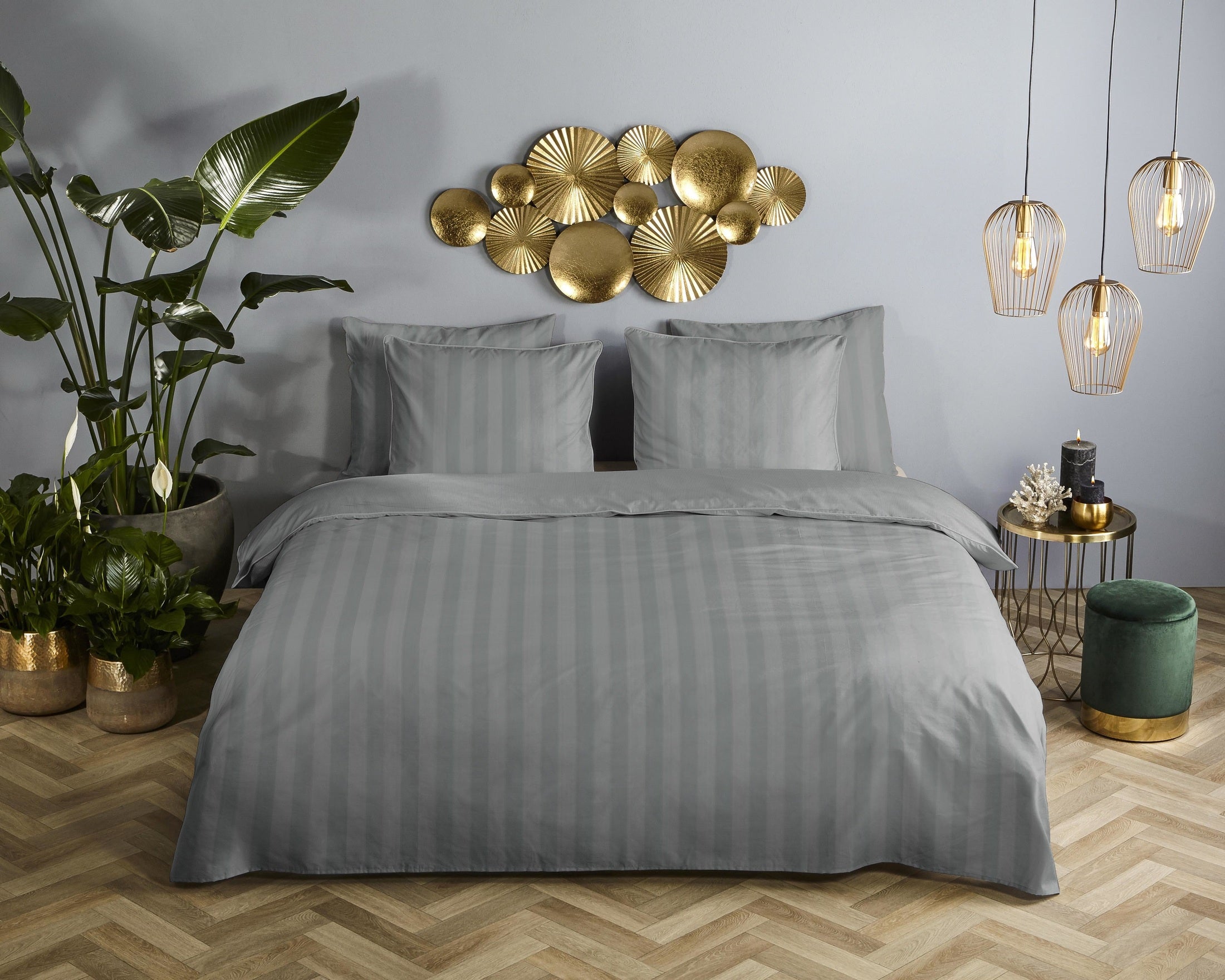 Descanso Dekbedovertrek Satijn Hotel Sevilla - Grey