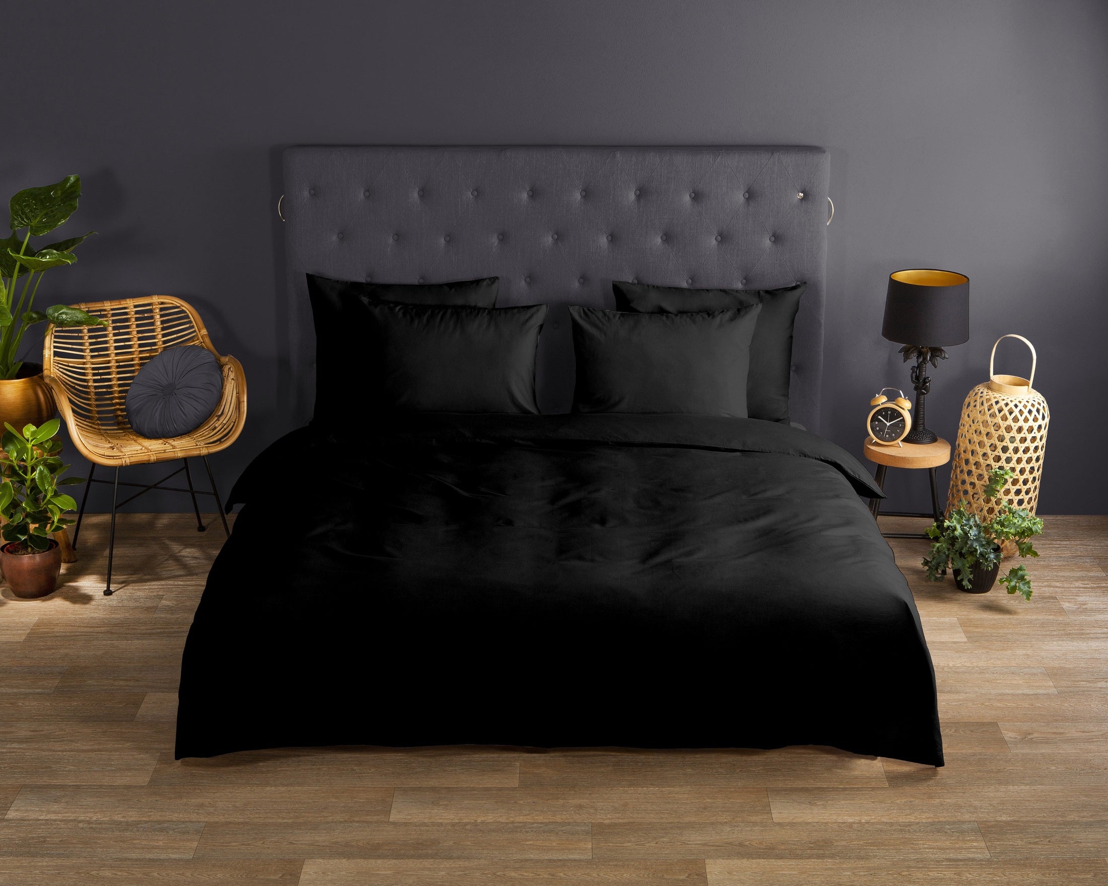 Good Morning Dekbedovertrek Katoen Uni - Black