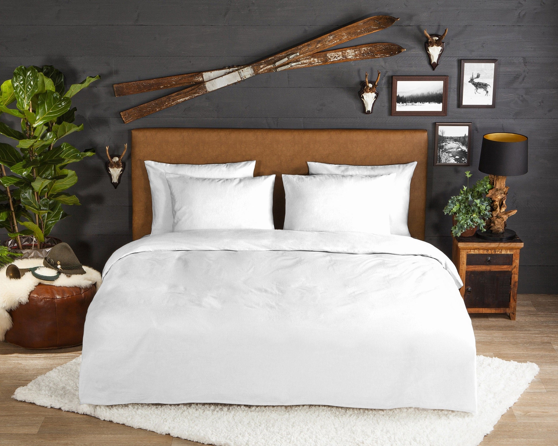 Good Morning Dekbedovertrek Flanel Uni - White