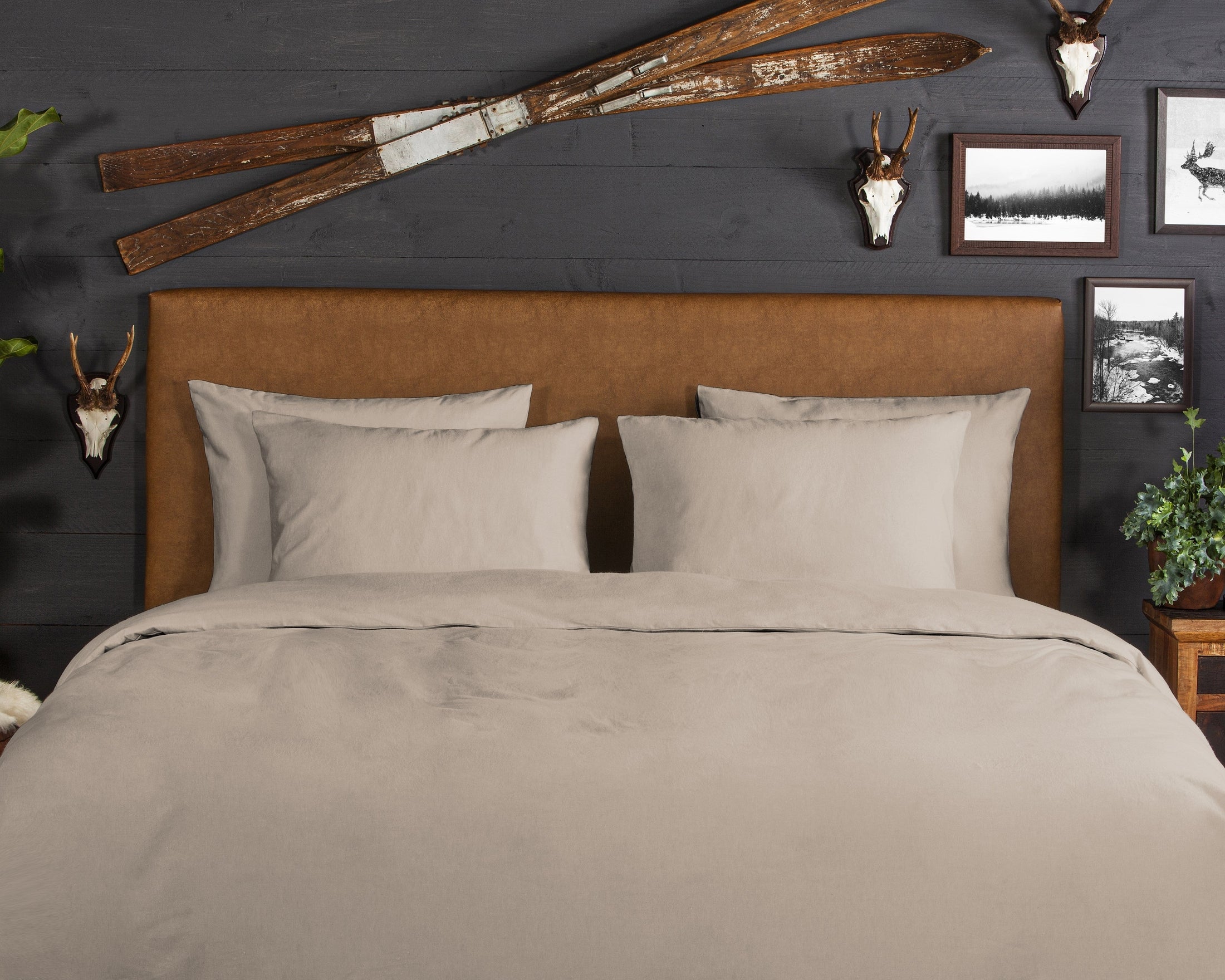 Good Morning Housse de Couette Flanelle Unie - Sable