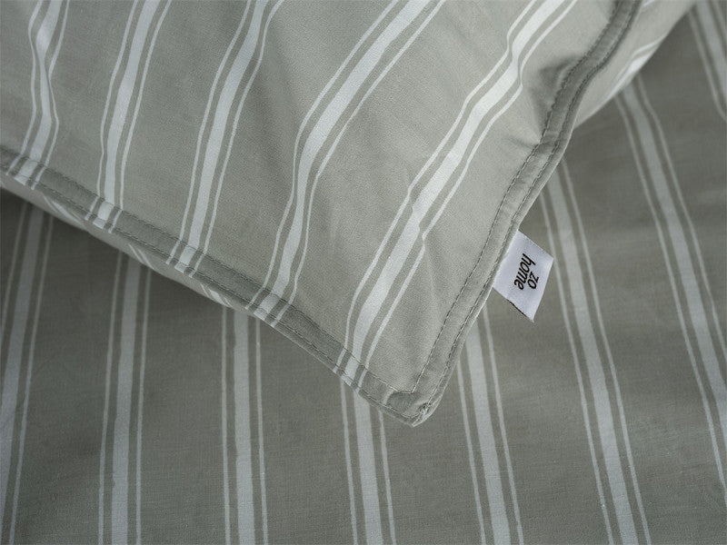 Zo Home Housse de Couette Percale Righe di Percalle Northern Grey