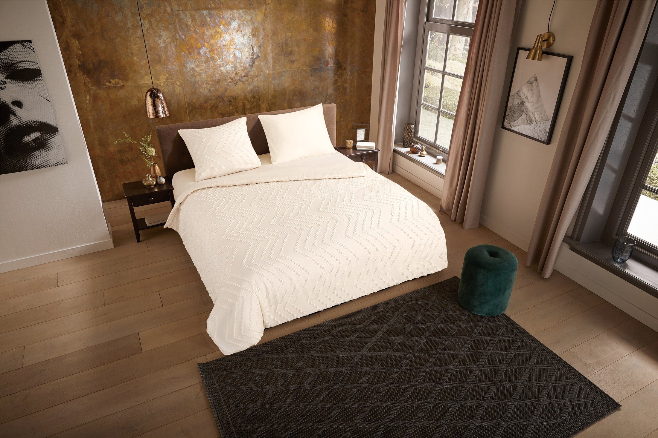 Pure Dekbedovertrek Microfiber Zigzag - Ecru