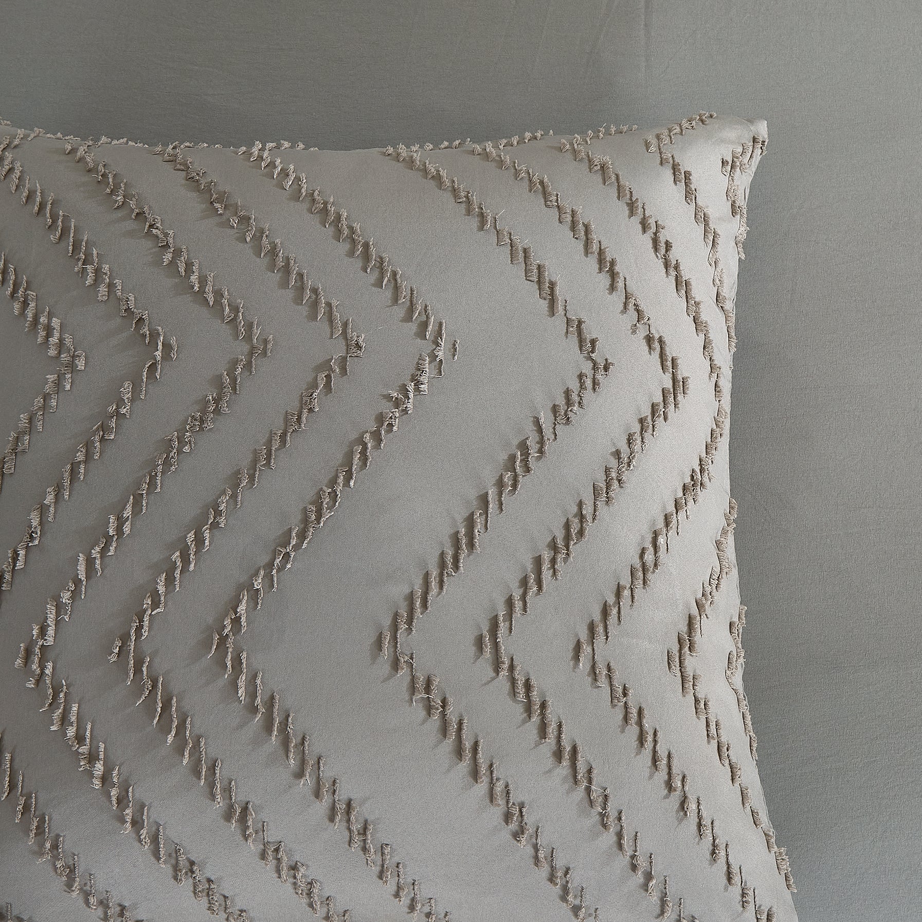 Pure Bettbezug Mikrofaser Zickzack - Taupe