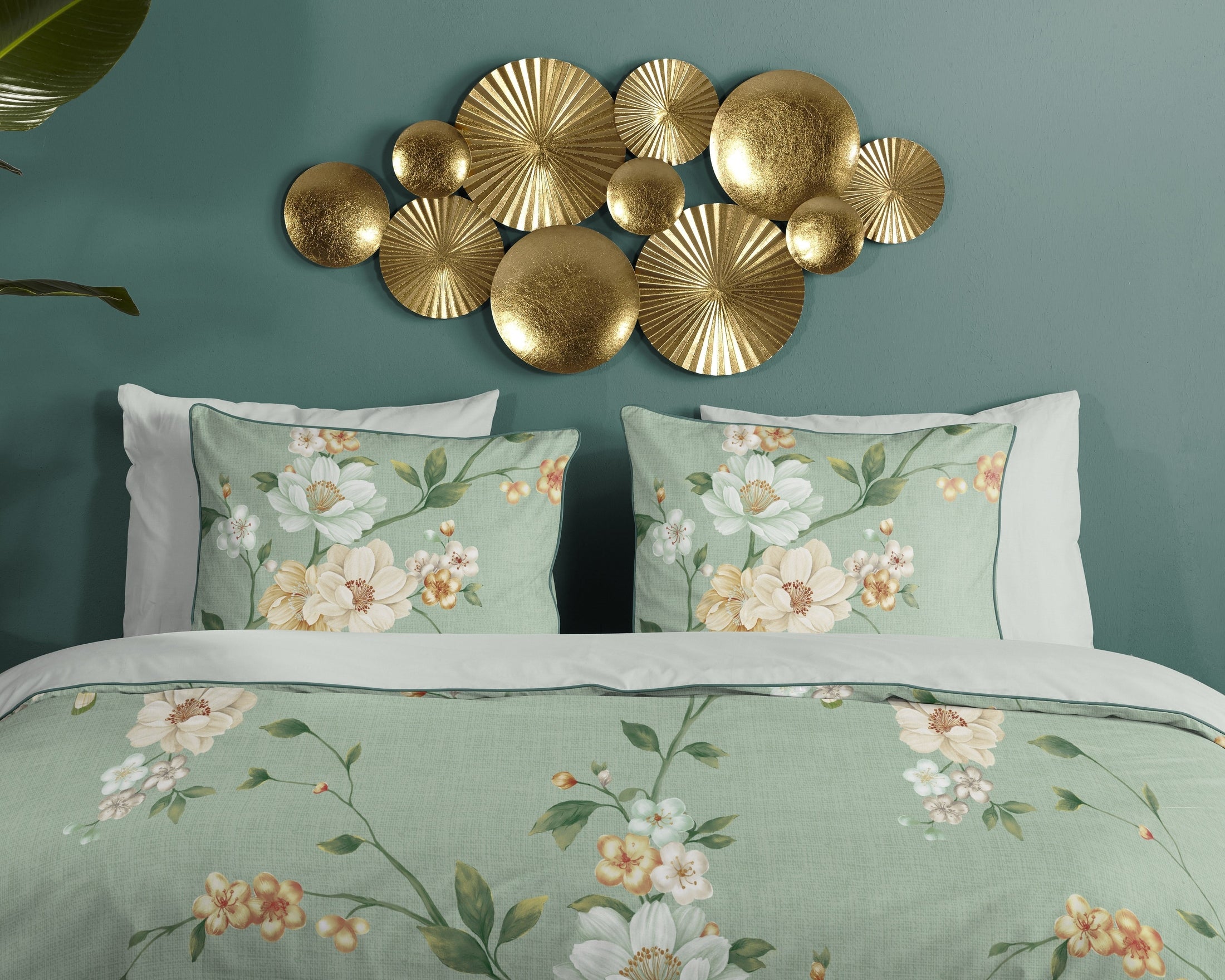 Descanso Housse de couette en satin Sizena - Vert