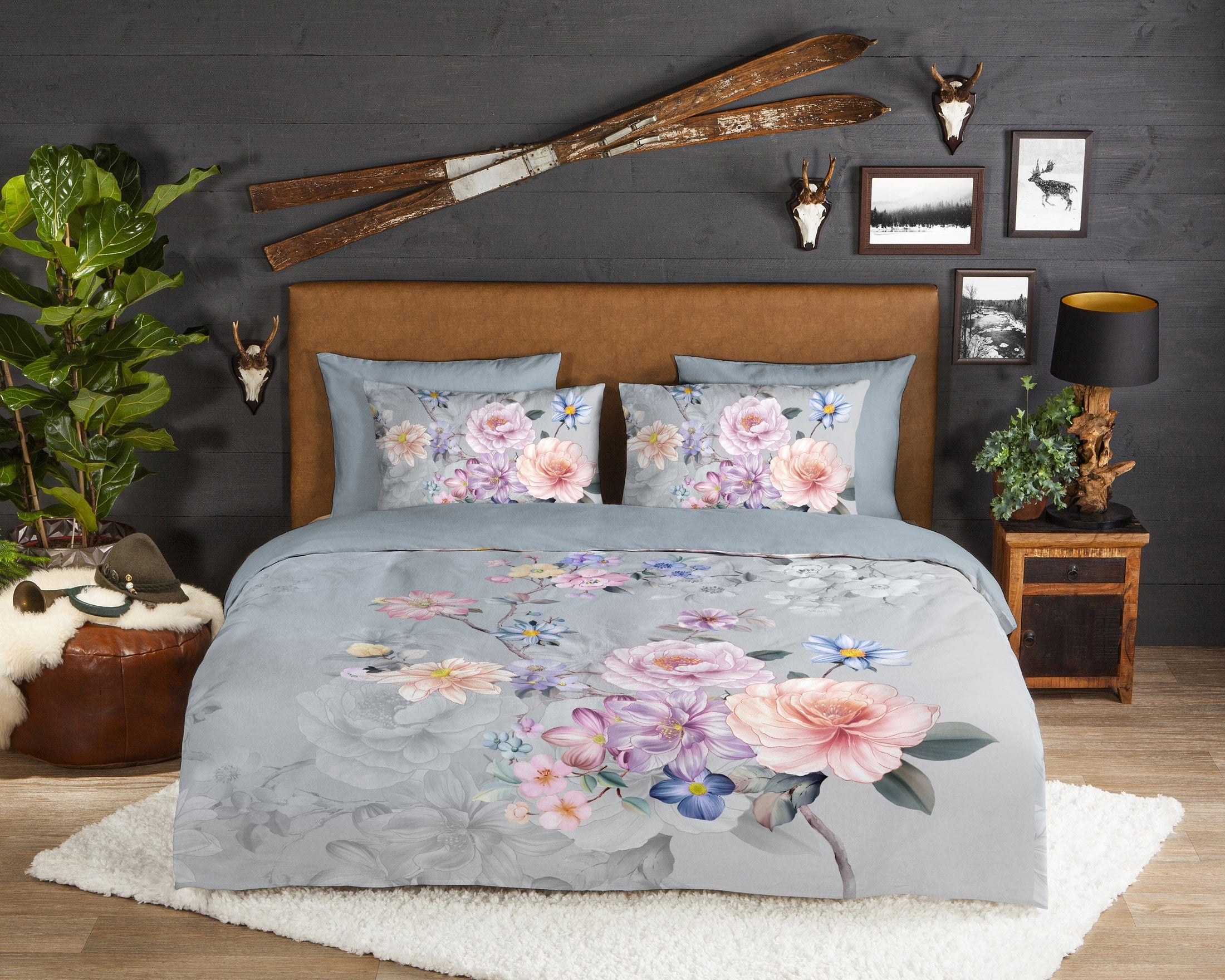 Good Morning Dekbedovertrek Flanel Elena - Grey