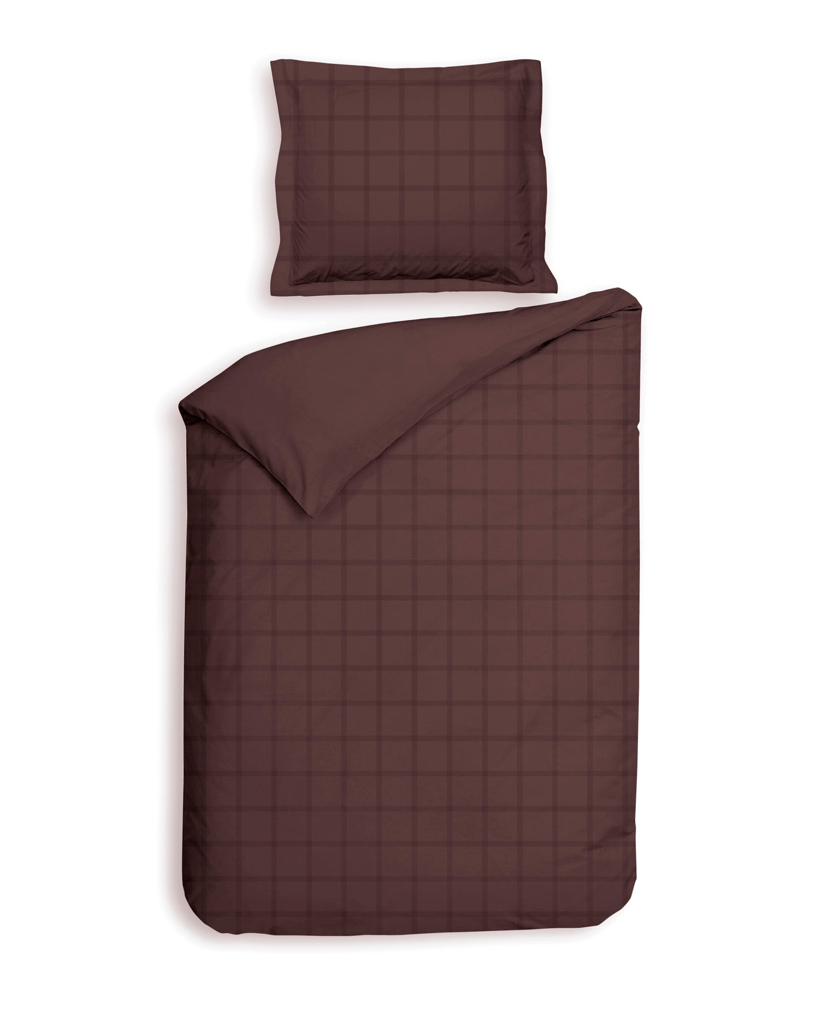 Heckettlane dekbedovertrek Diamante Marsala Brown katoen-satijn