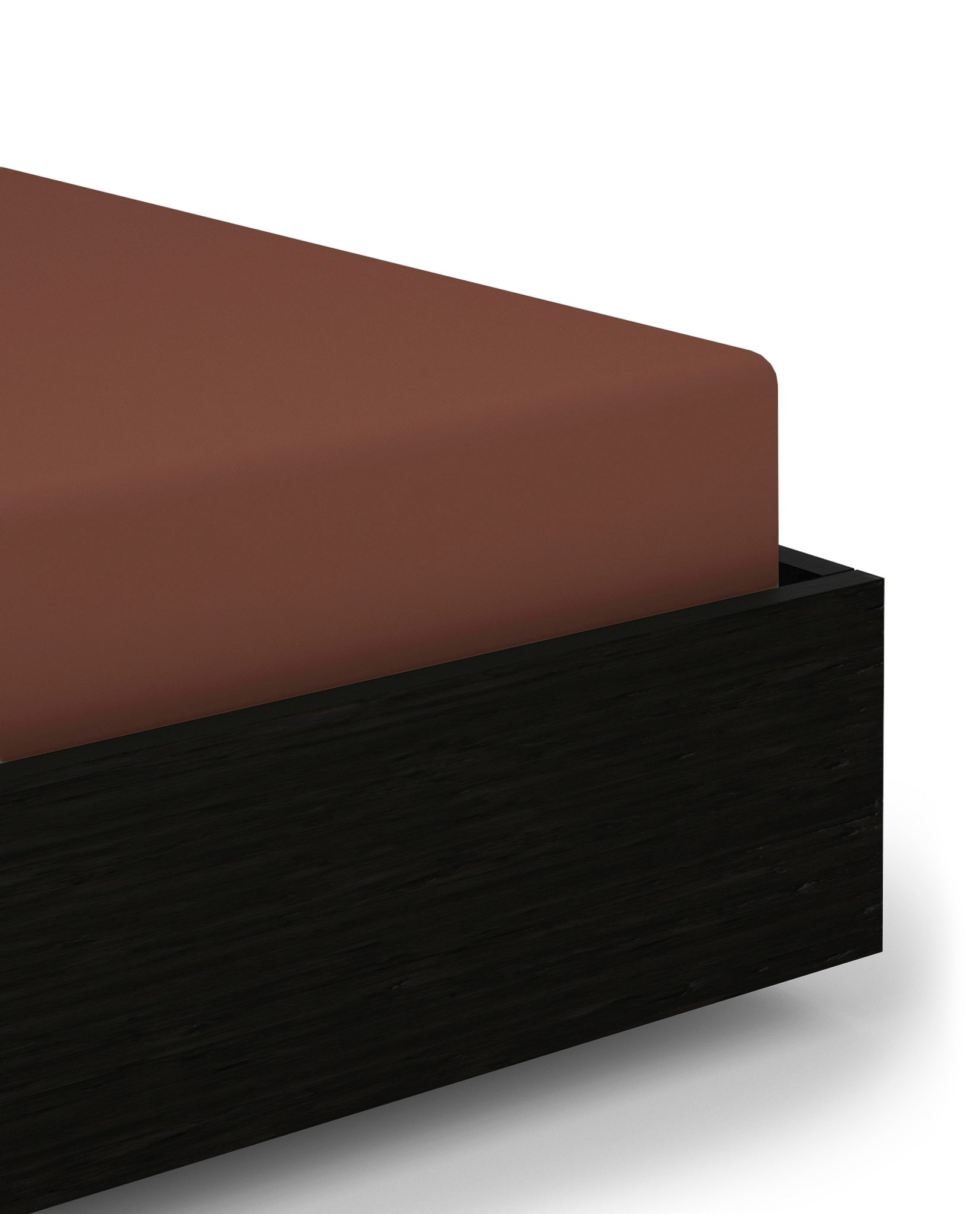 Heckettlane hoeslaken Elementi Marsala Brown satijn