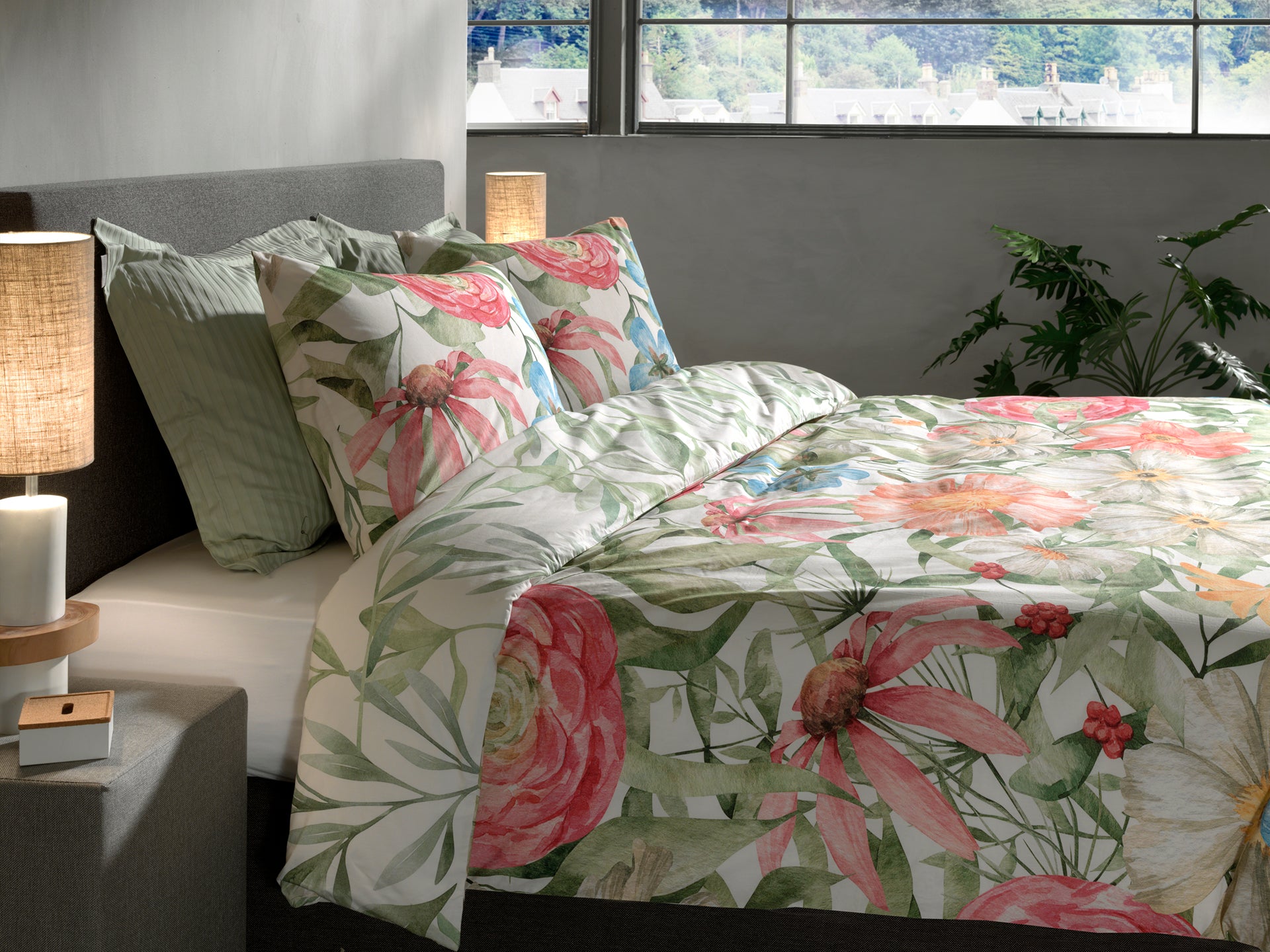 Heckettlane dekbedovertrek Svea Multi bamboe-percale