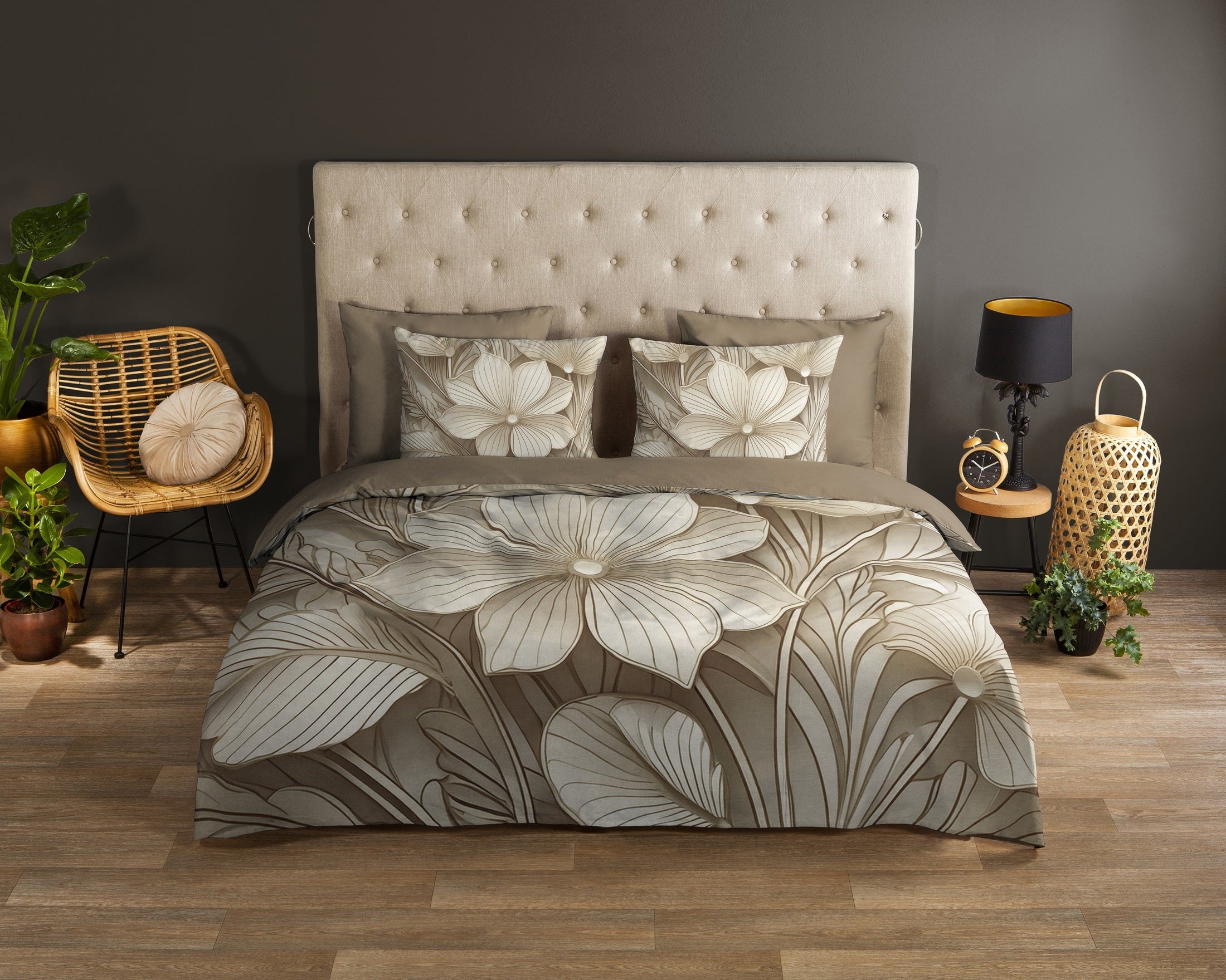 Good Morning Dekbedovertrek Katoen Artdeco - Sand