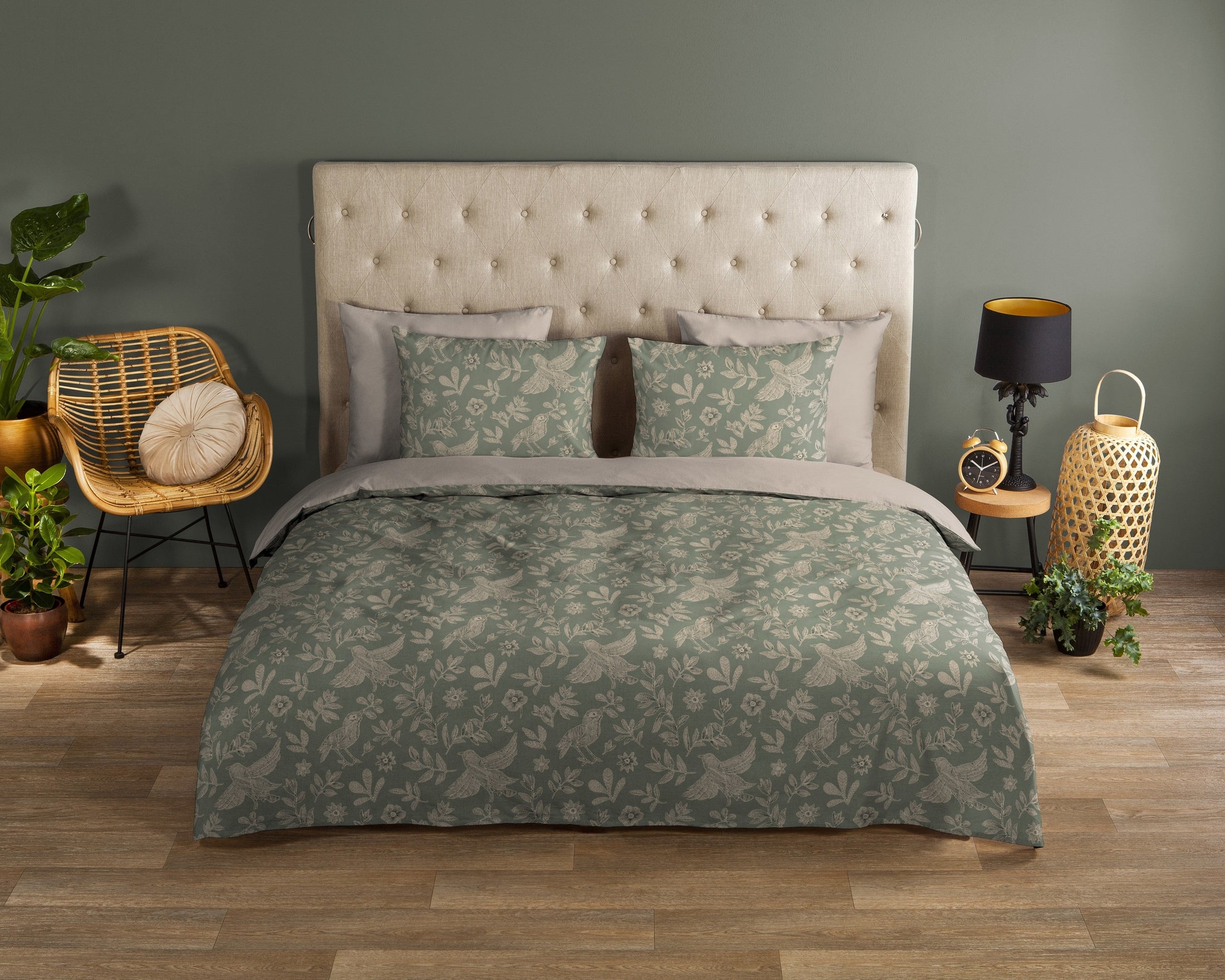 Good Morning Dekbedovertrek Katoen Odette - Green