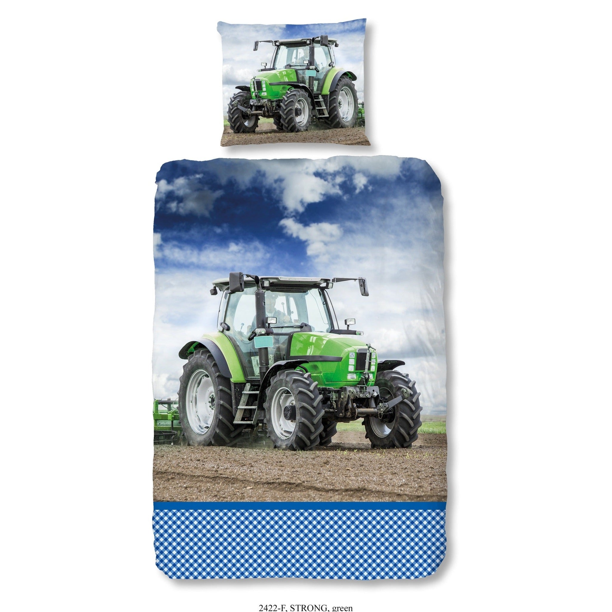 Good Morning Housse de Couette Flanelle Vert Fort