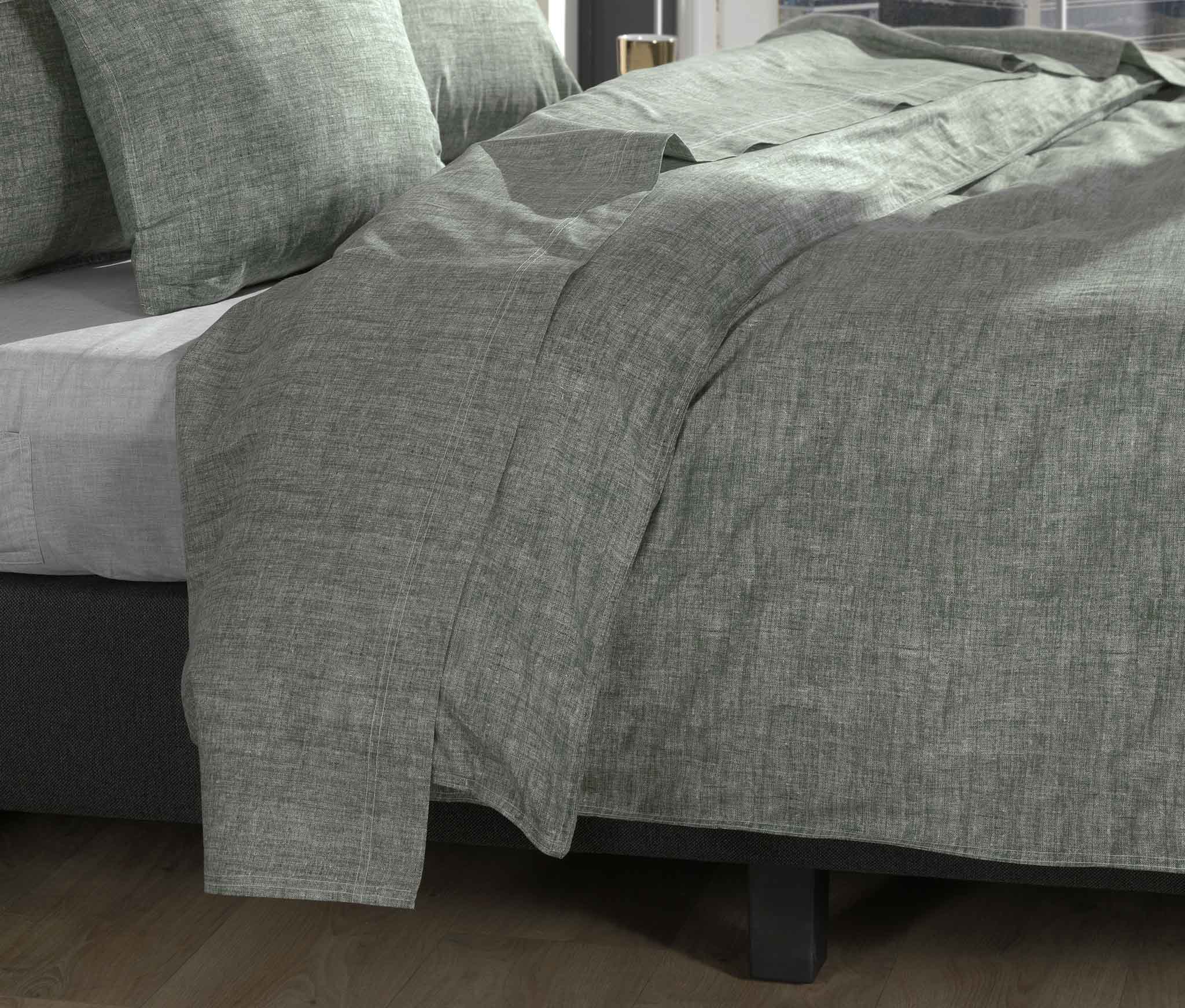 Zo Home laken Lino Army Green katoen