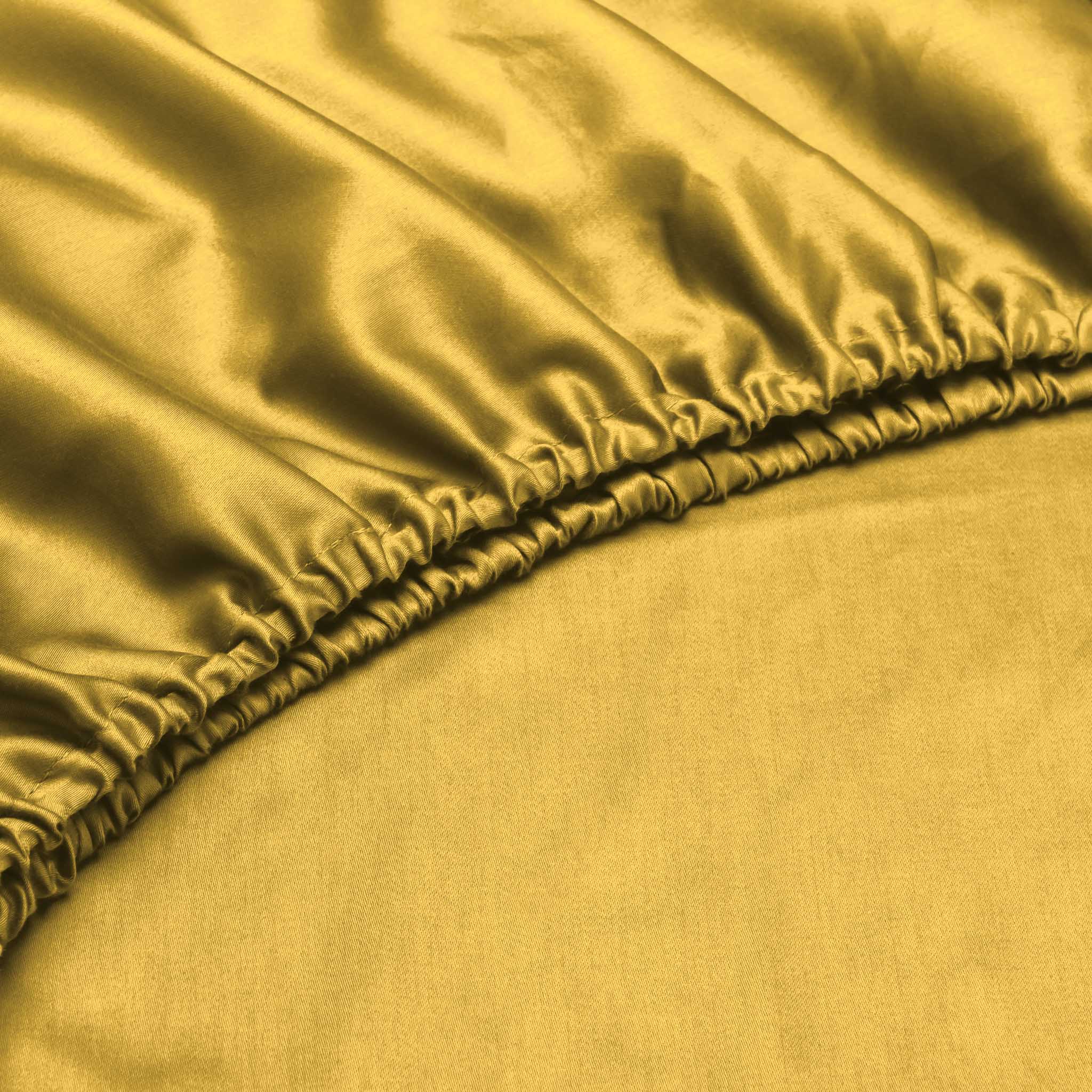 Zo Home hoeslaken Satinado Ochre Gold satijn