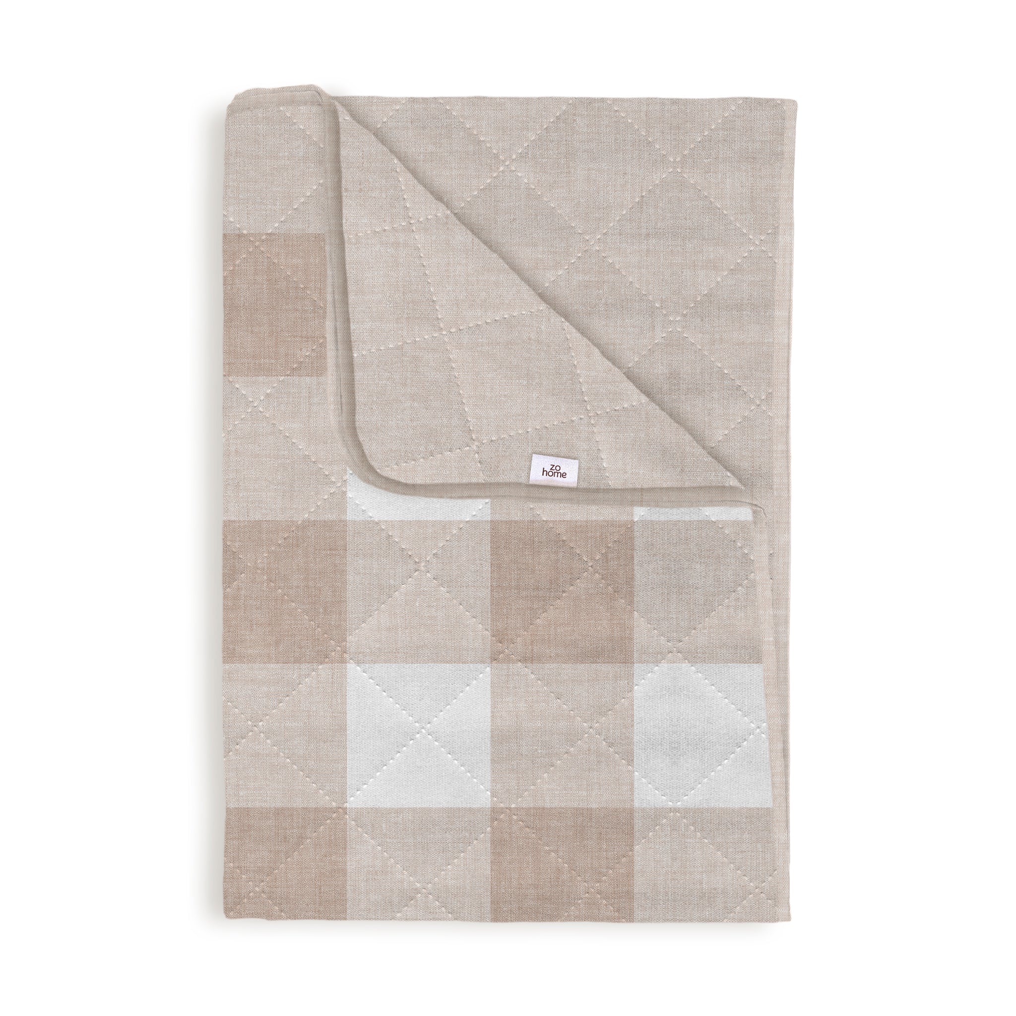 Zo Home bedsprei Quattro di Lino Sandy Beige polyester