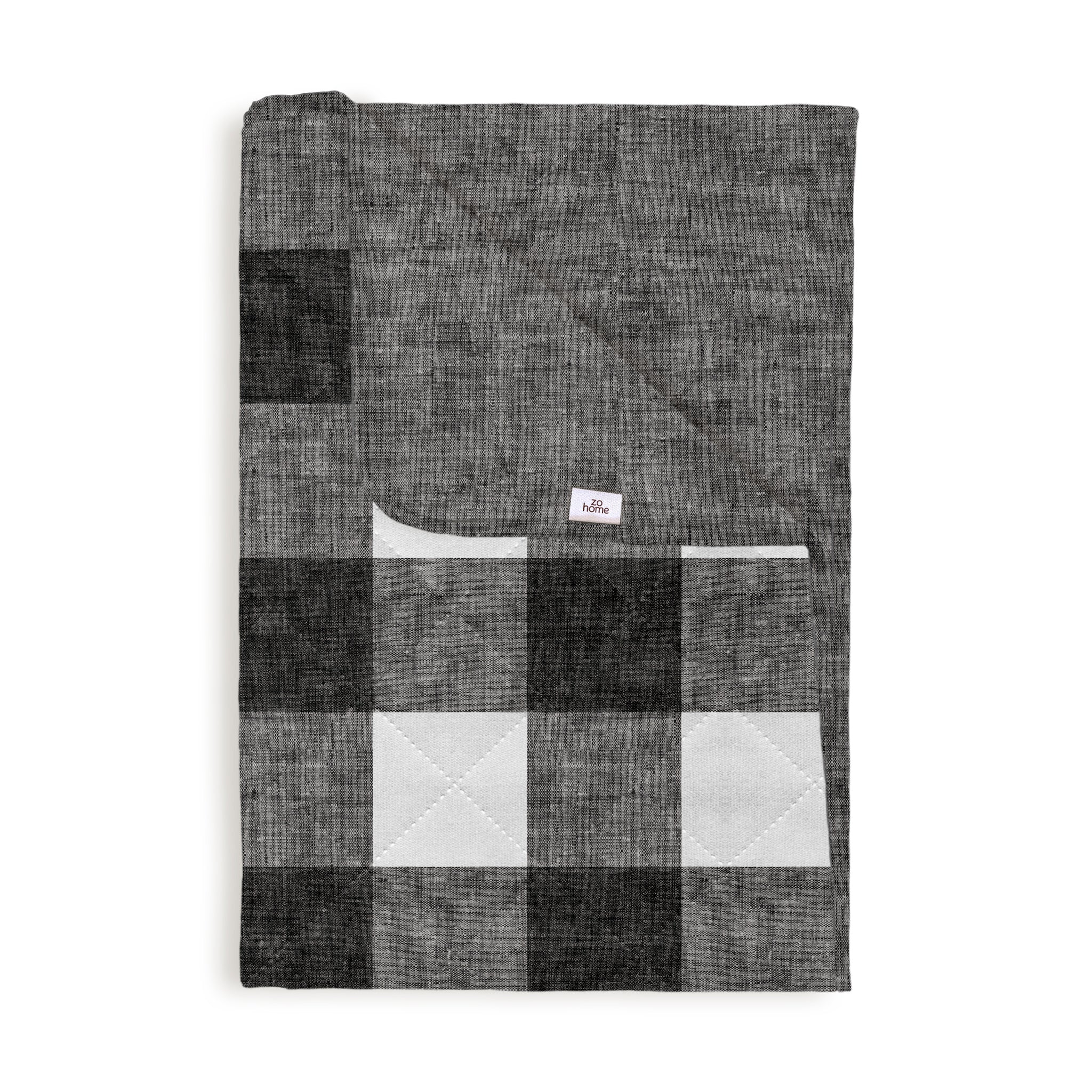 Zo Home bedsprei Quattro di Lino Dark Grey polyester