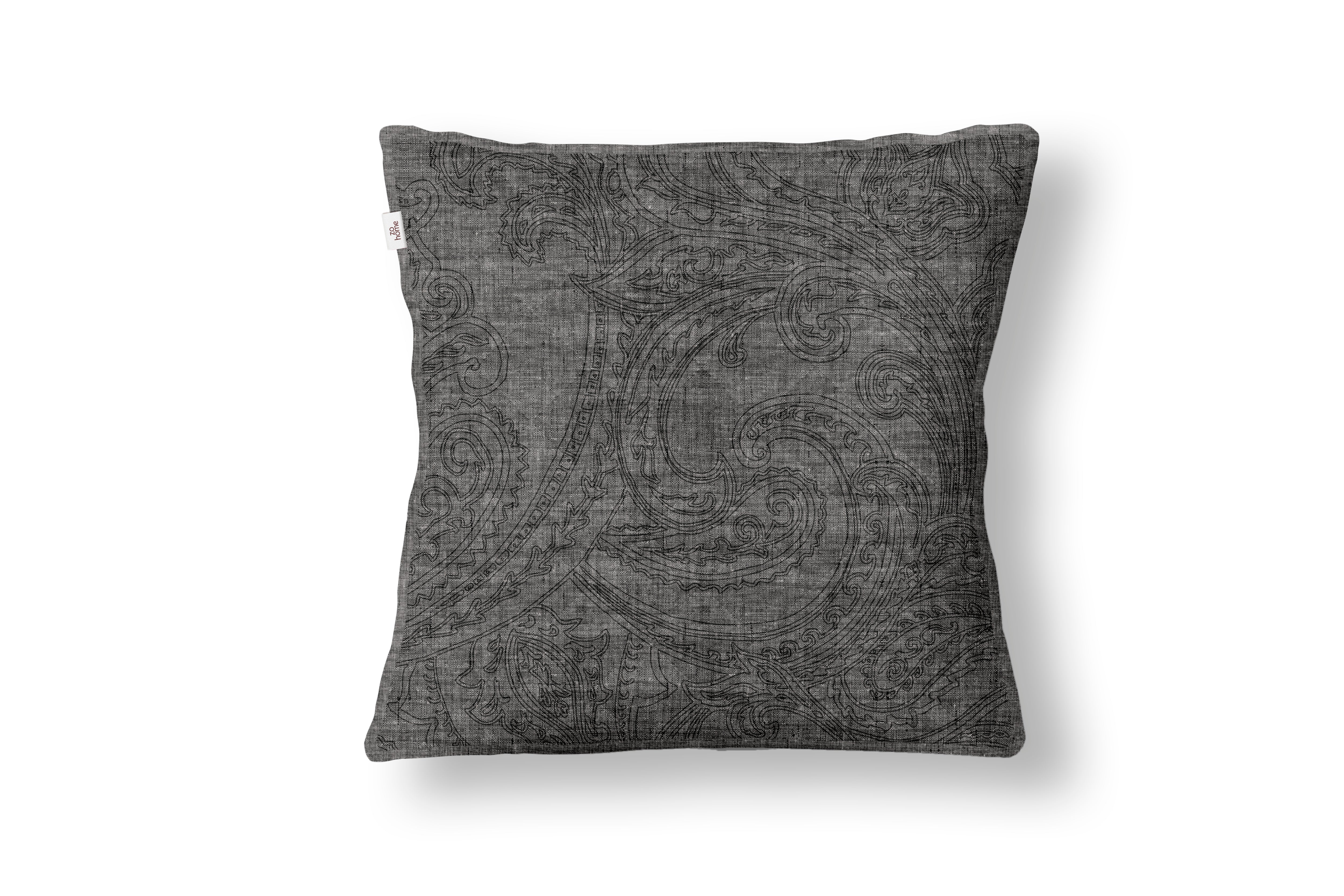Zo Home sierkussen Paisley di Lino Dark Grey polyester
