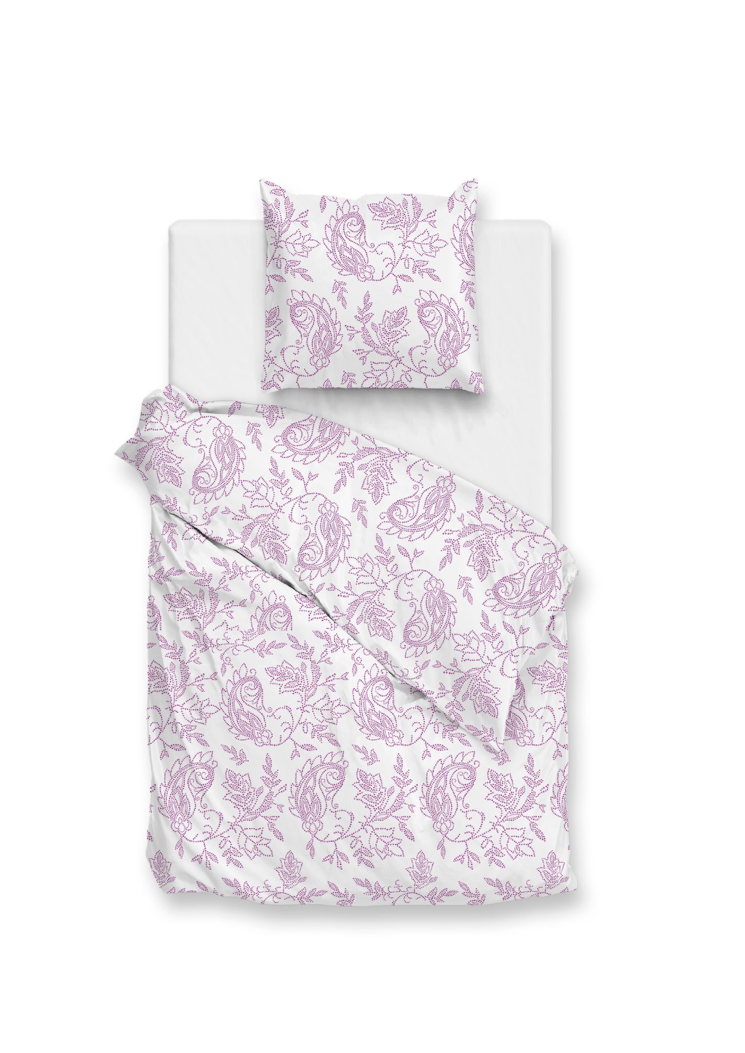 Zo Home dekbedovertrek Indiano Lilac Pink katoen percale