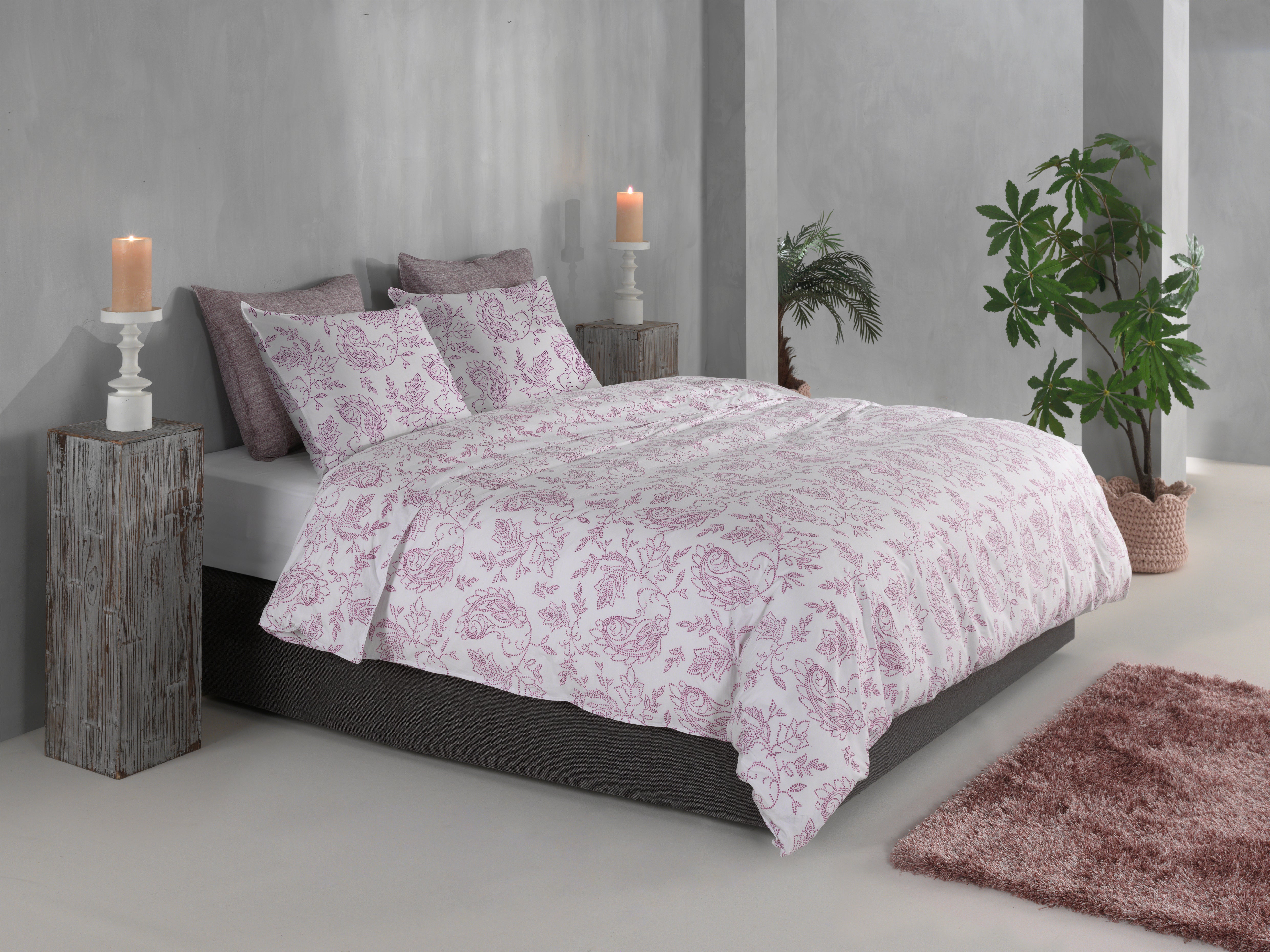 Zo Home dekbedovertrek Indiano Lilac Pink katoen percale