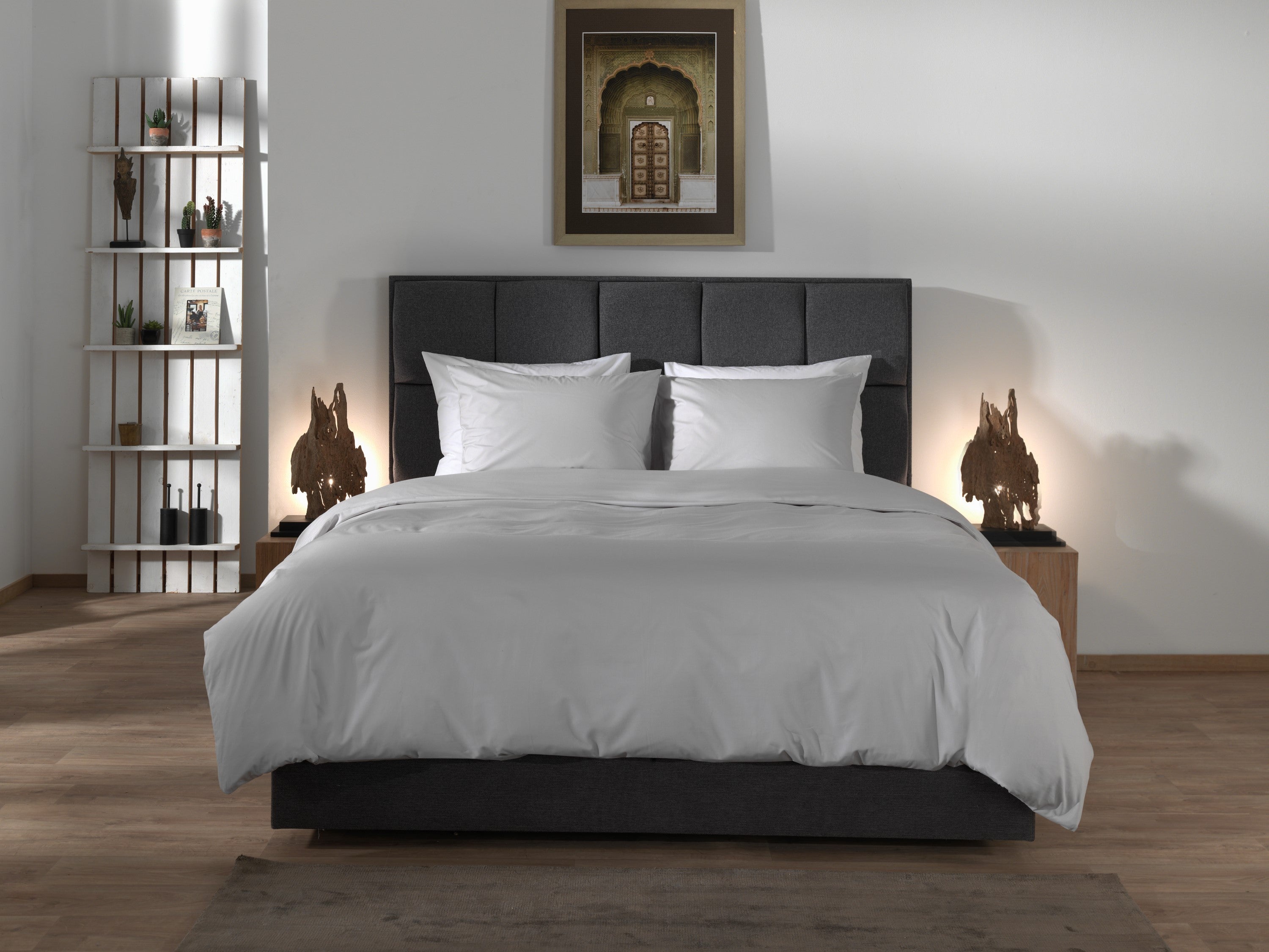 Yellow dekbedovertrek Suite Mumbai Vaporous Grey katoen percale