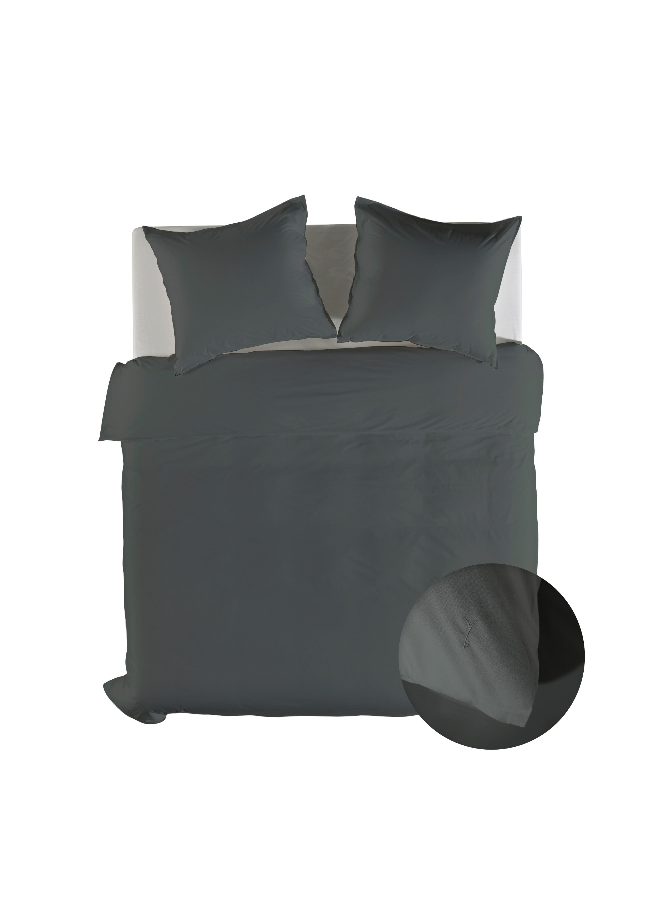 Yellow dekbedovertrek Suite Mumbai Beluga Grey katoen percale