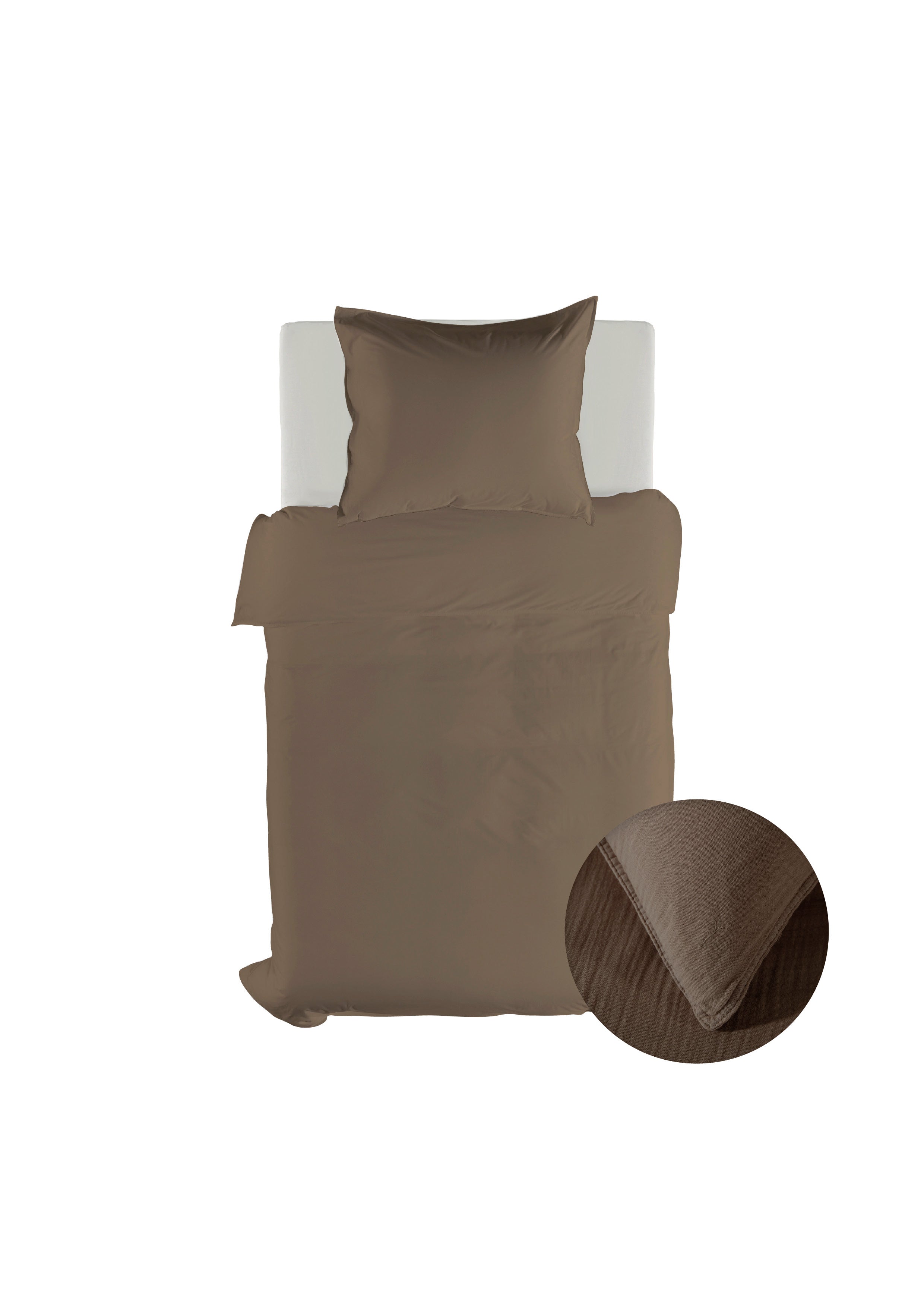 Yellow dekbedovertrek Suite Guadeloupe Plaza taupe mousseline