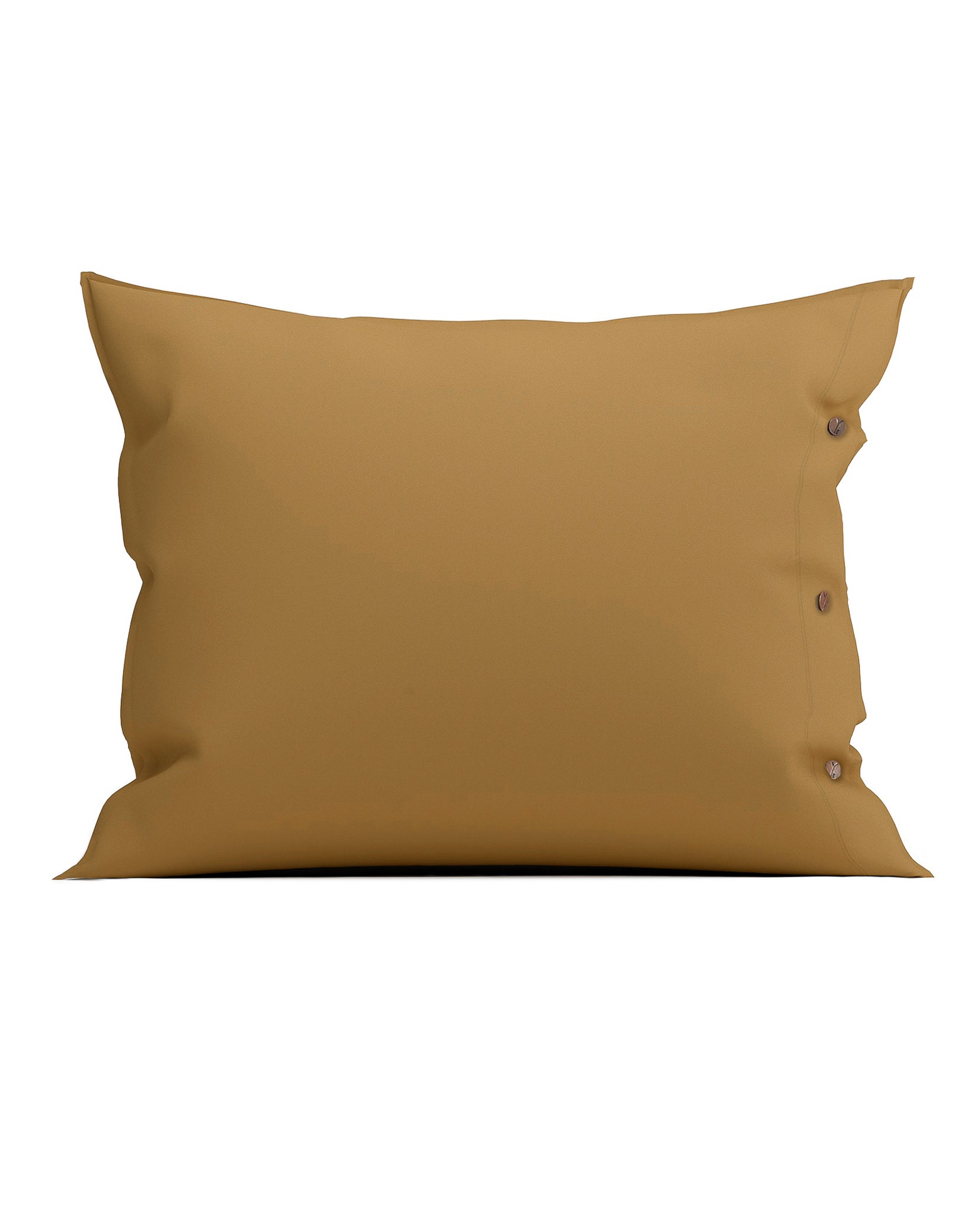 Yellow kussensloop Percale Cognac Brown percale