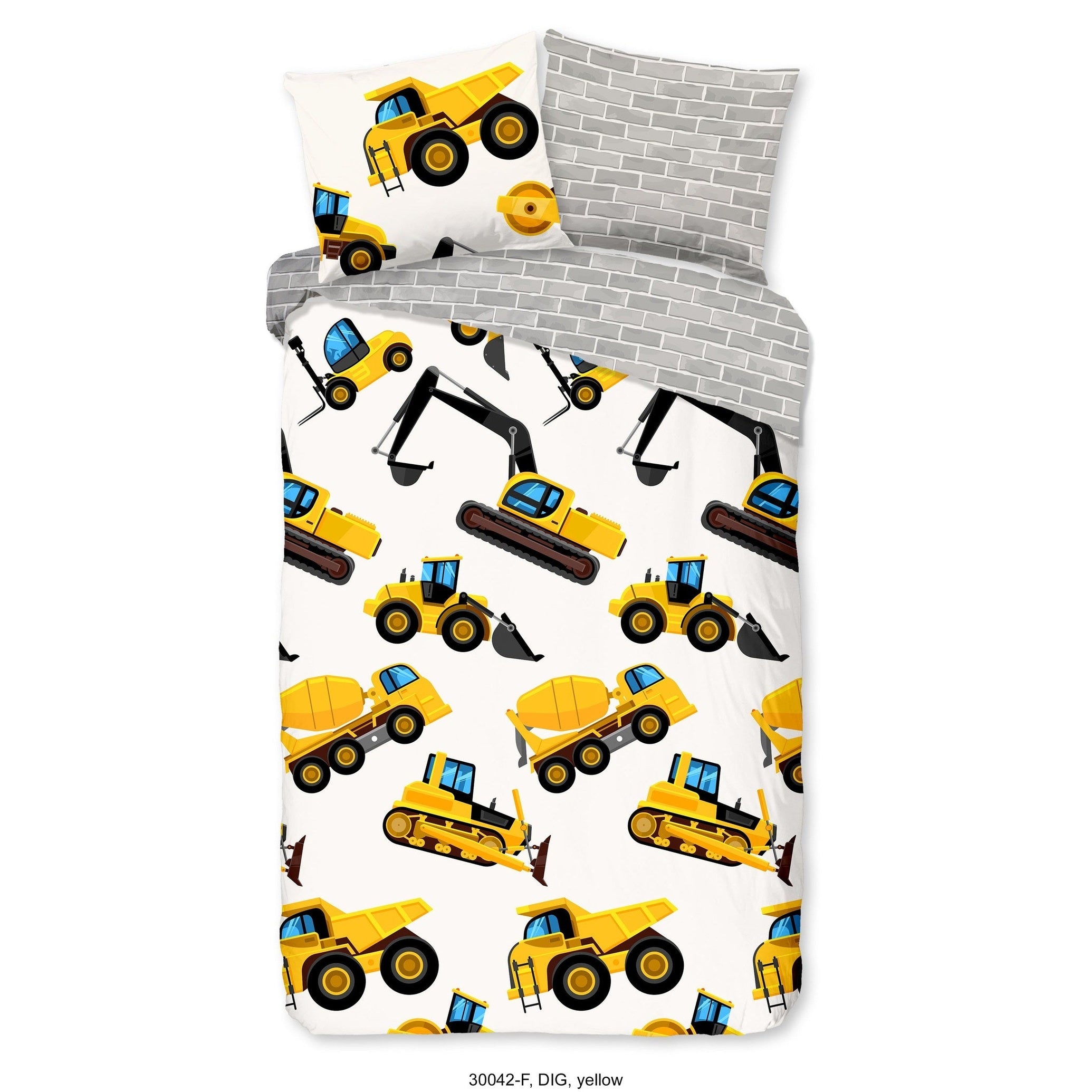 Good Morning Housse de Couette Flanelle Dig Jaune