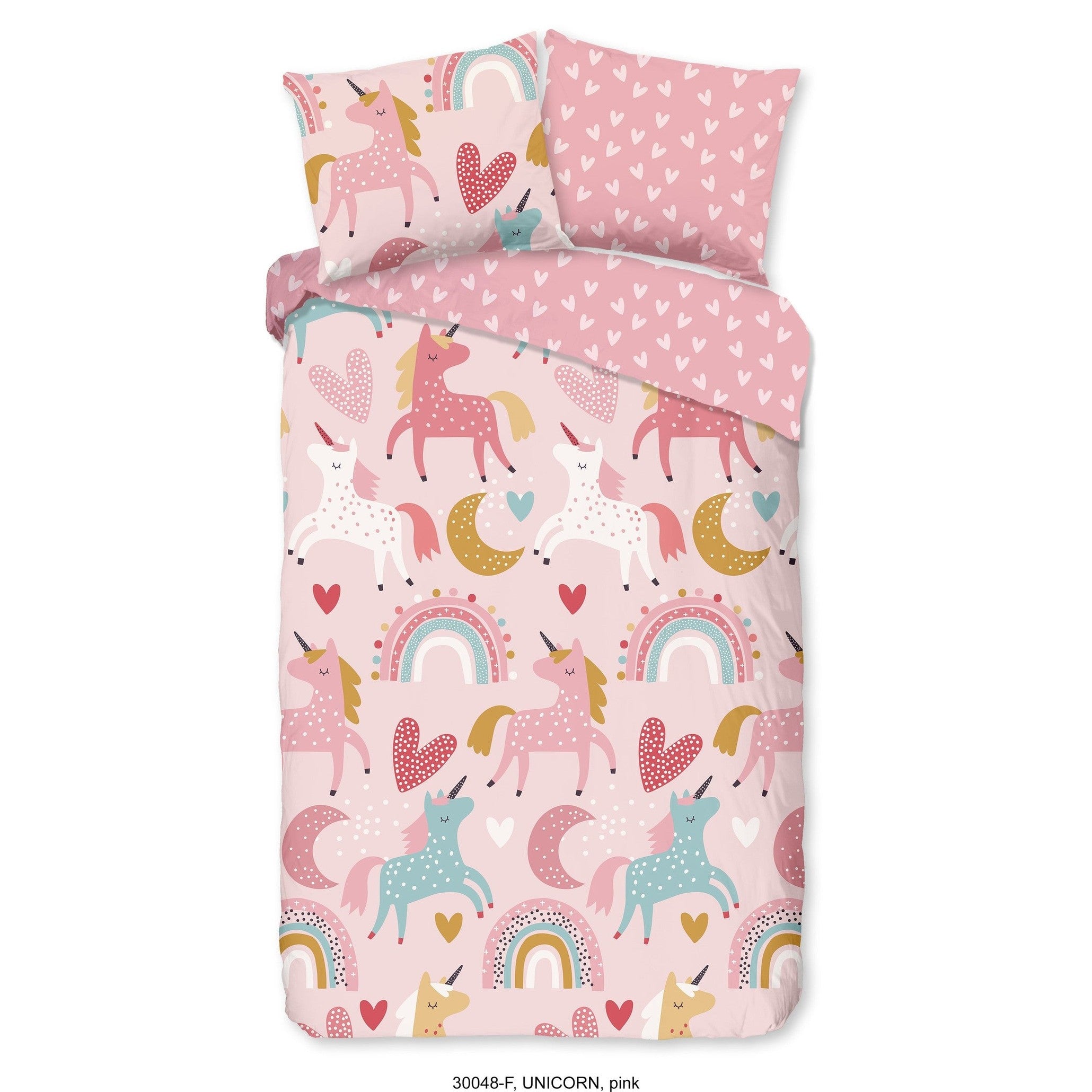 Good Morning Housse de Couette Flanelle Licorne Rose