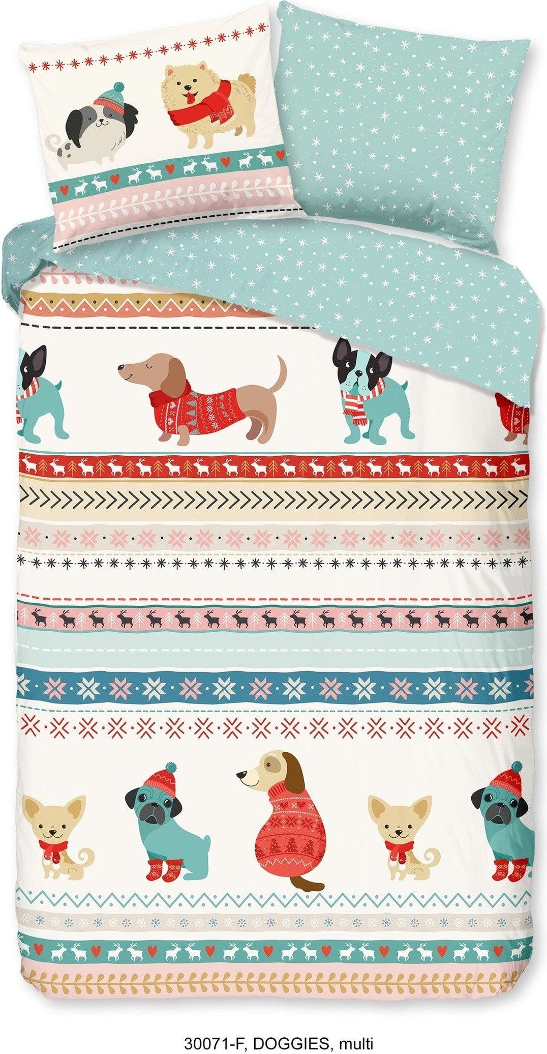 Good Morning Housse de Couette Flanelle Doggies Multi