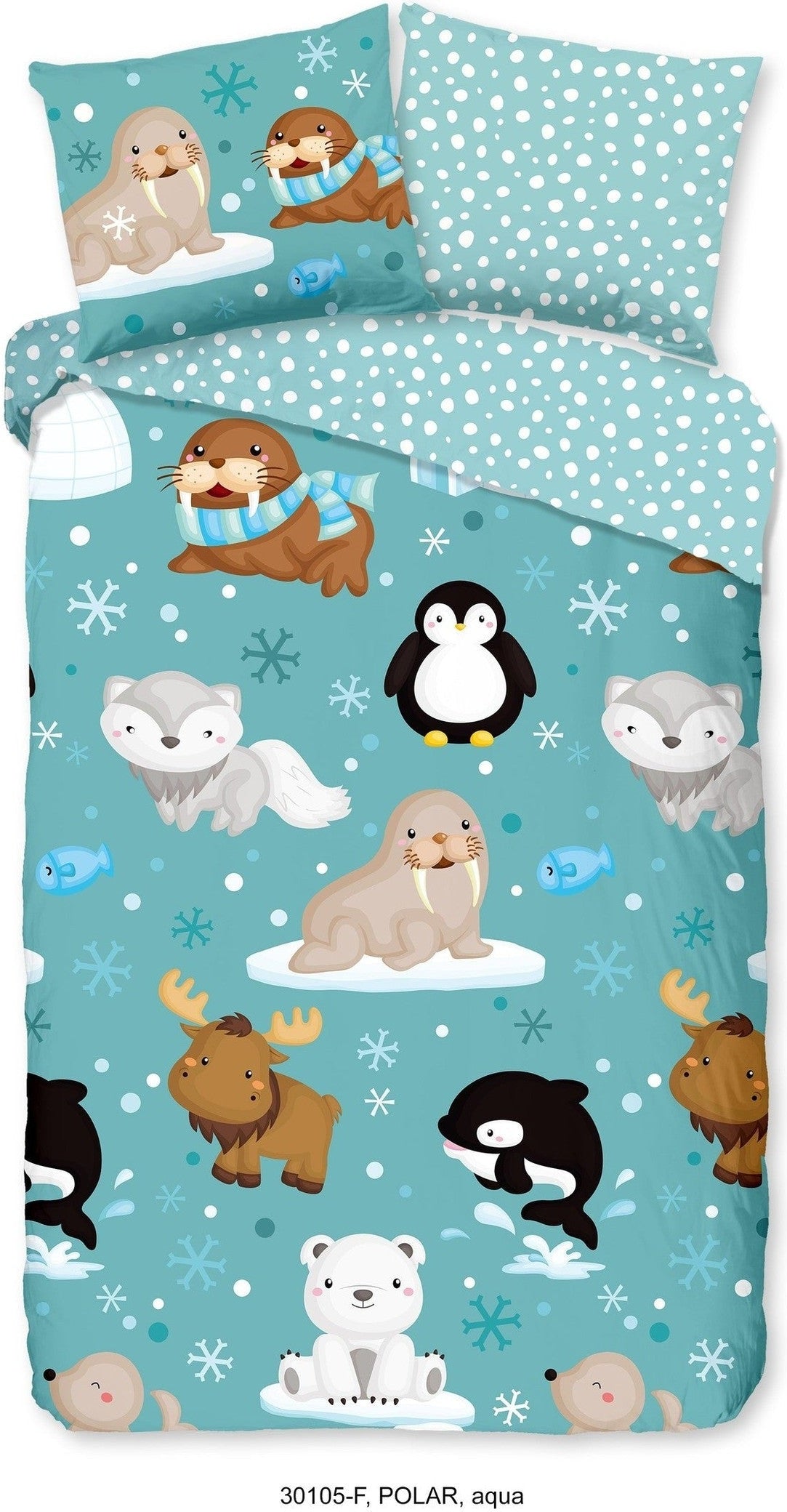 Good Morning Housse de couette Flanelle Polar Aqua