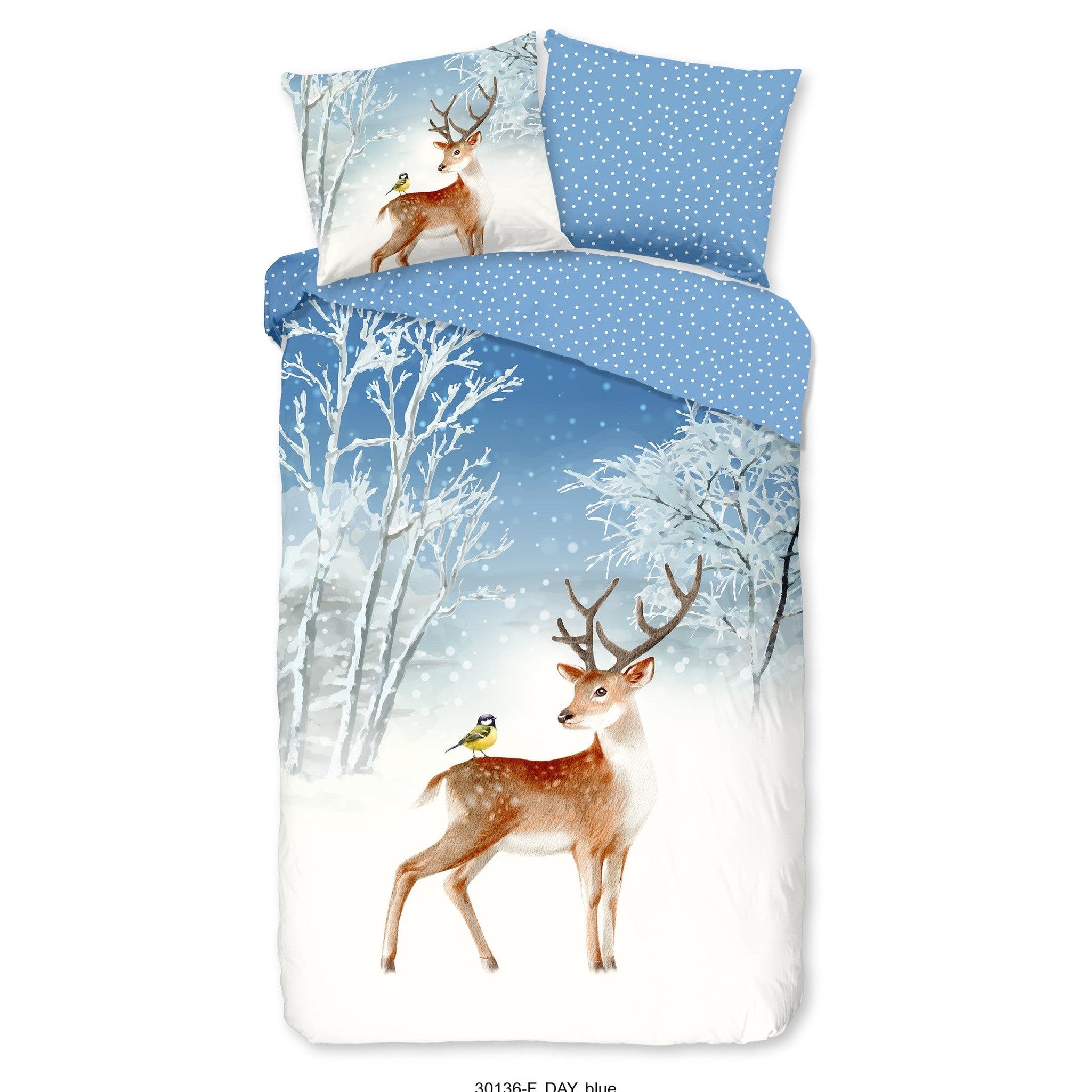 Good Morning Housse de Couette Flanelle Jour Bleu