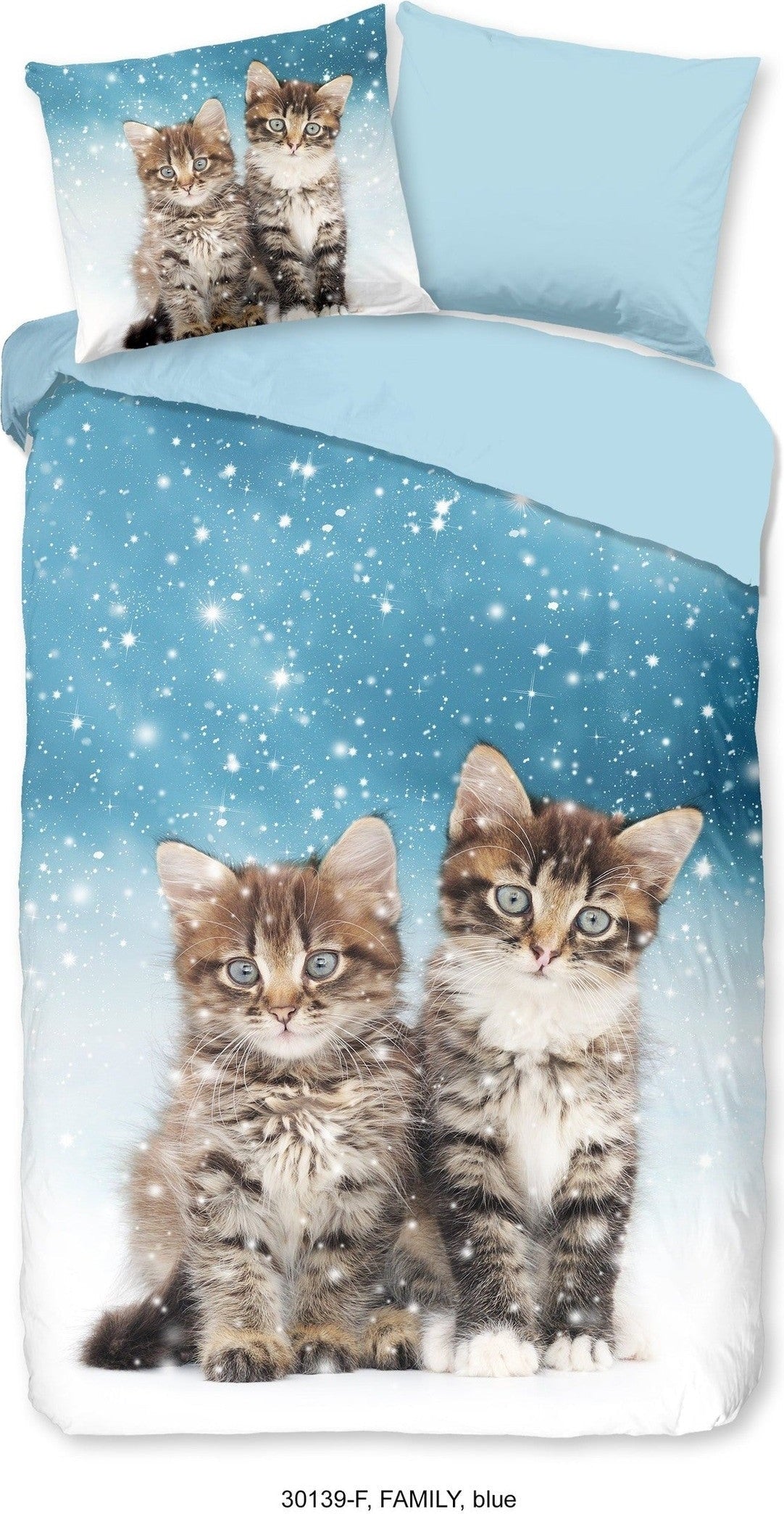 Good Morning Bettbezug Flanell Family Blue