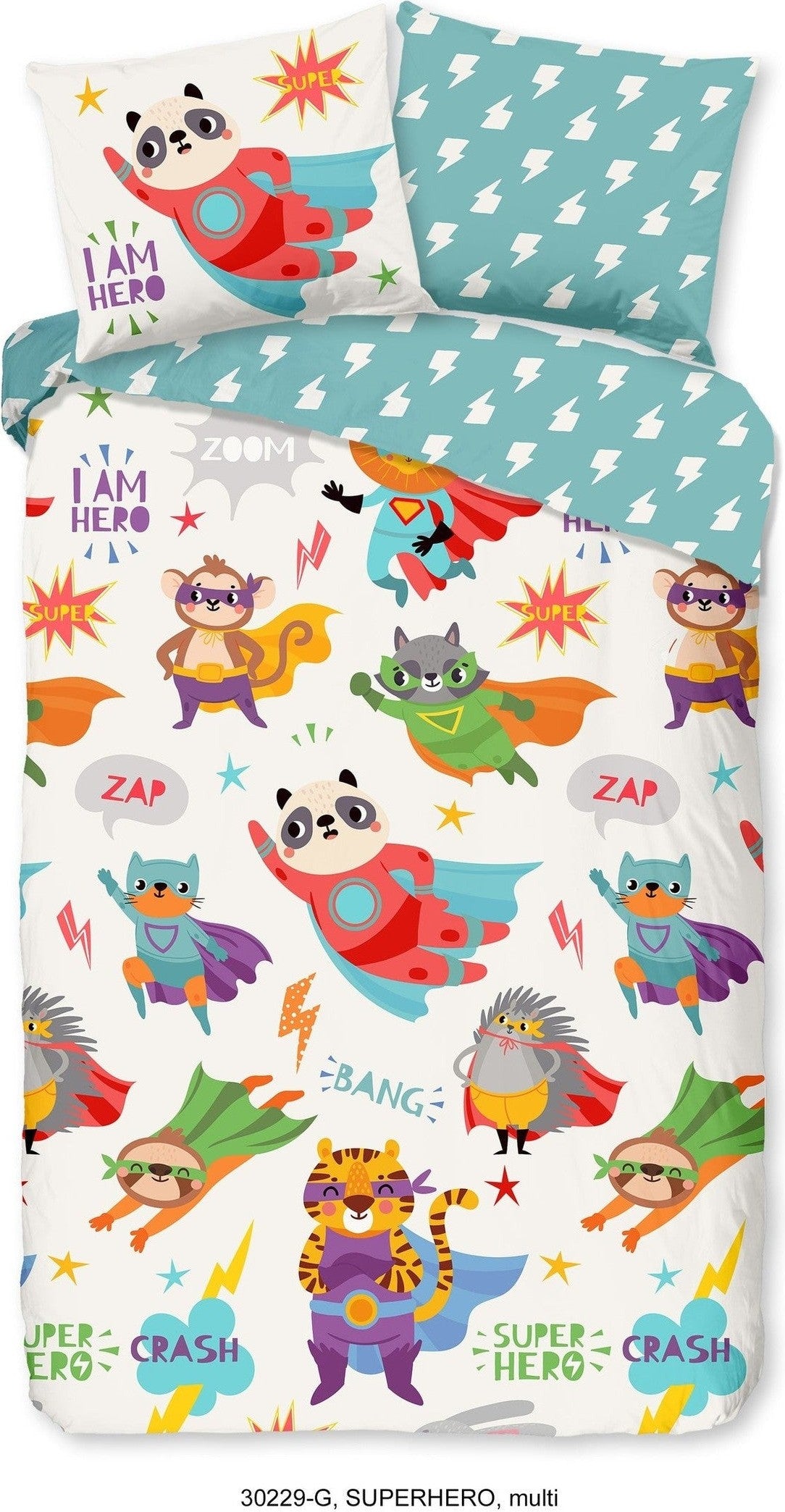 Good Morning Dekbedovertrek Katoen Superhero Multi