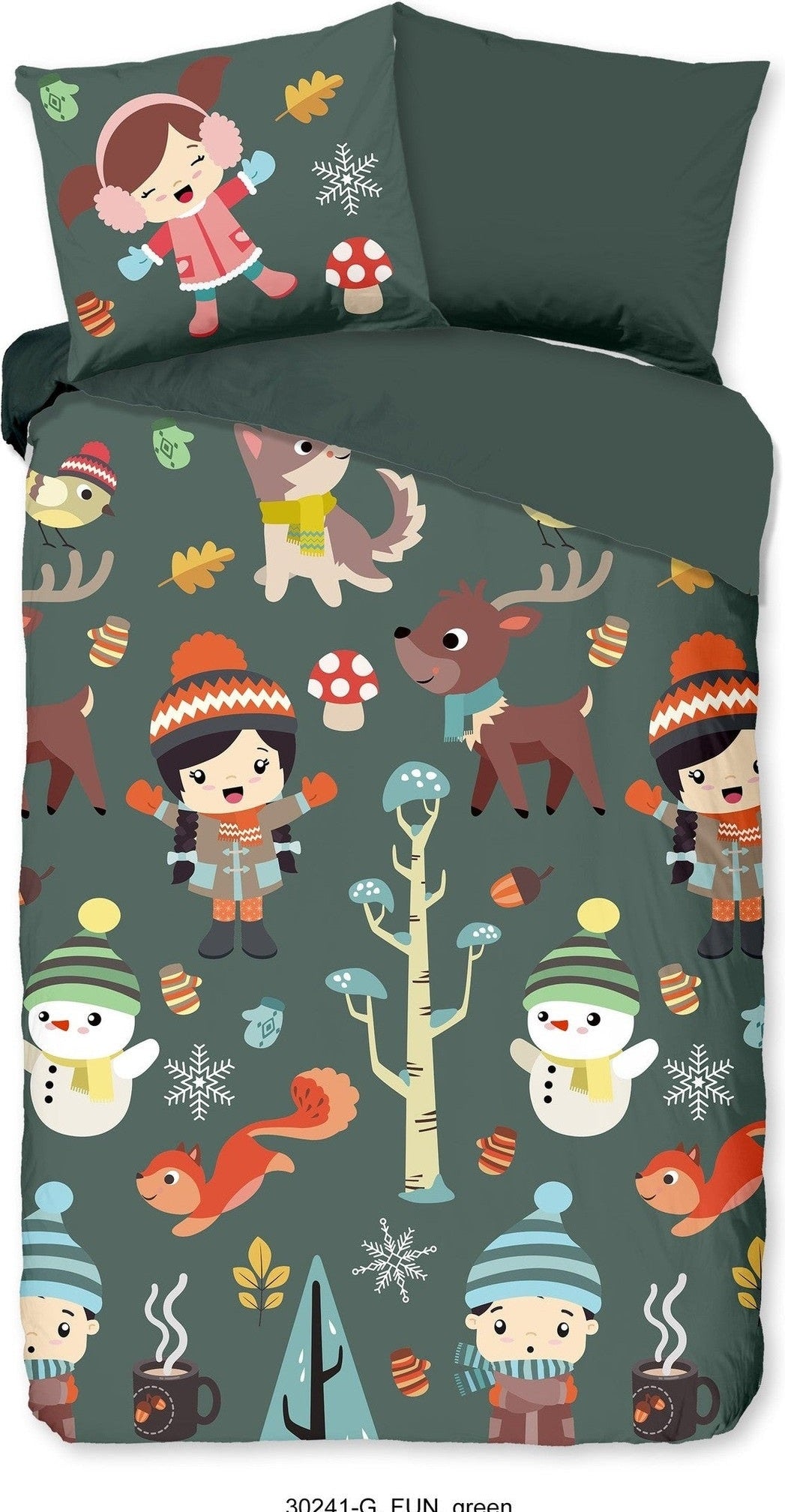 Good Morning Dekbedovertrek Katoen Fun Groen