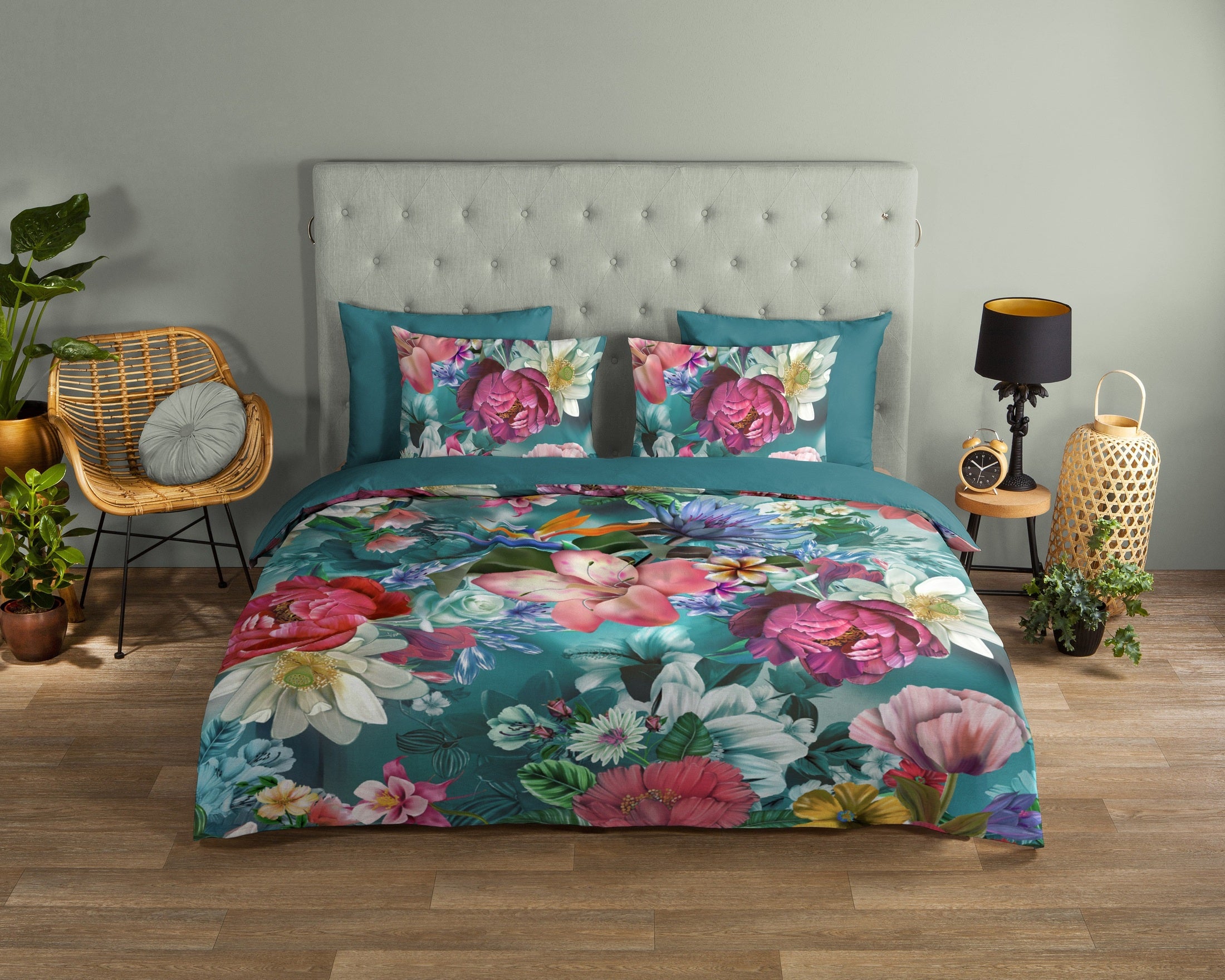 Good Morning Dekbedovertrek Katoen Tiandra - Petrol