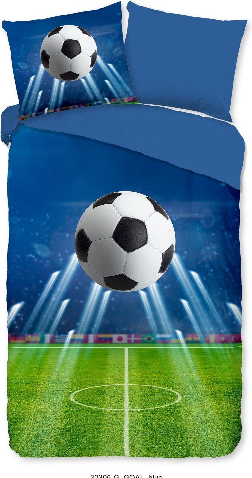 Good Morning Housse de Couette Coton Goal Bleu