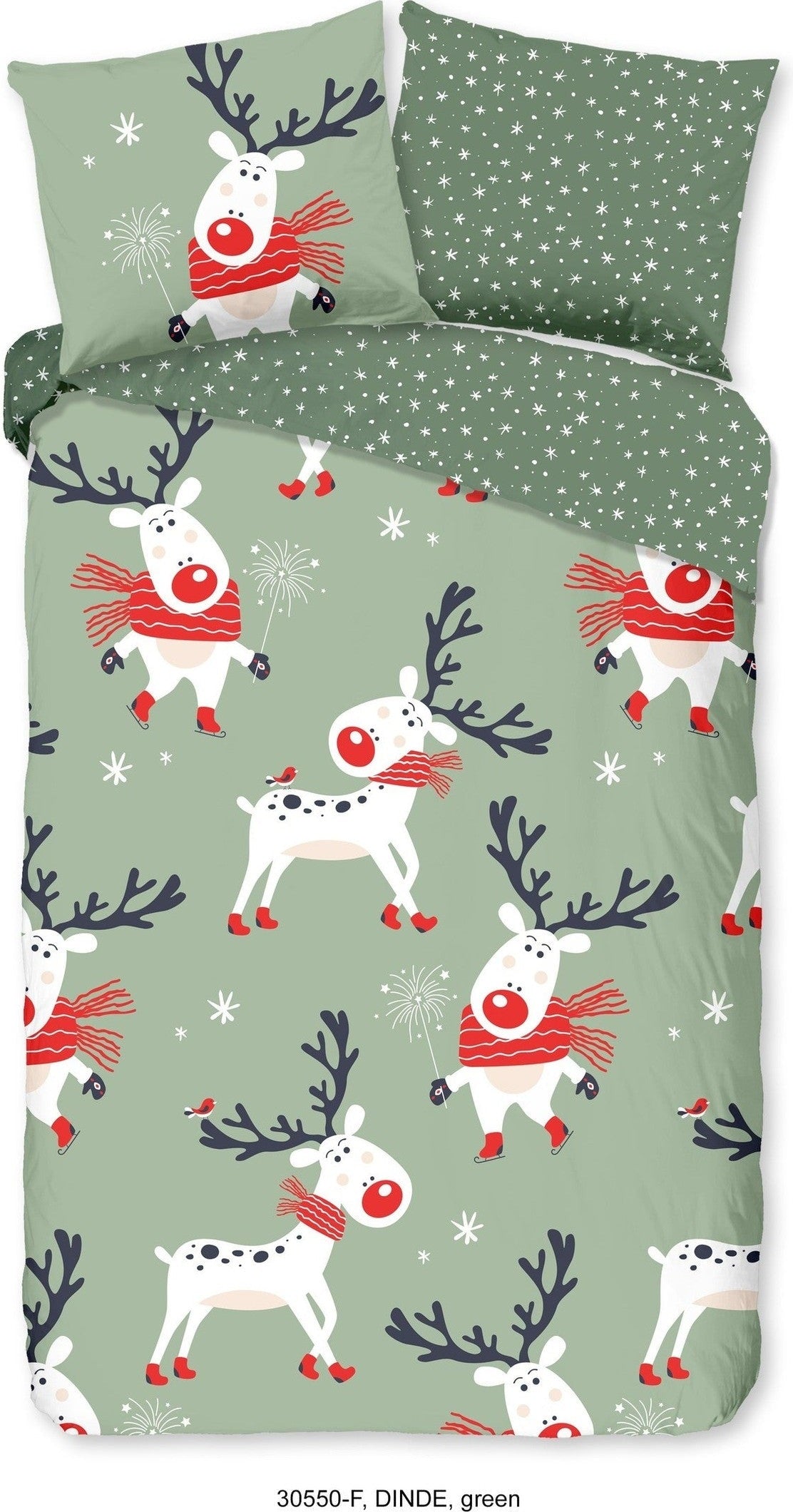 Good Morning Housse de Couette Flanelle Dinde Vert