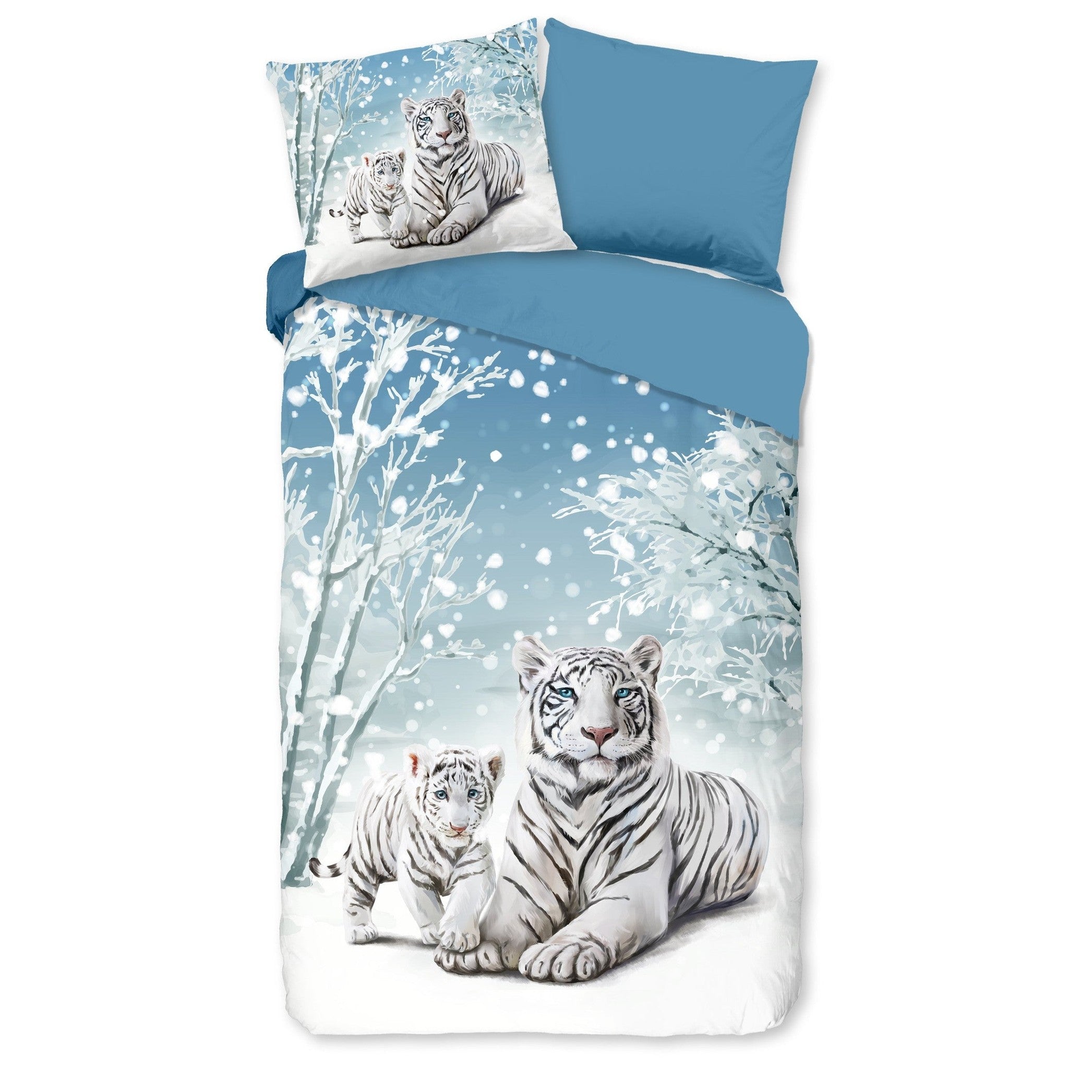 Good Morning Housse de Couette Flanelle Safe Bleu