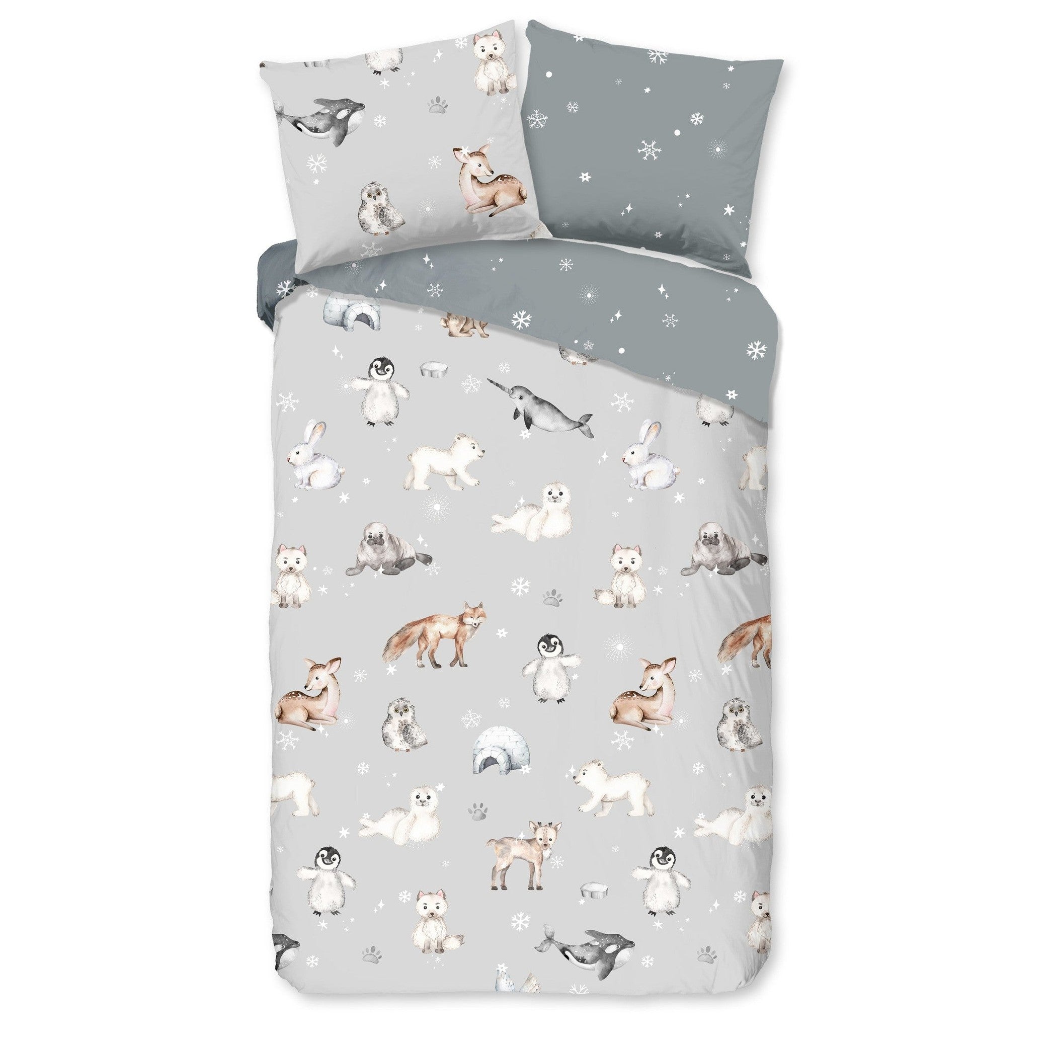 Good Morning Housse de Couette Flanelle Cira Gris