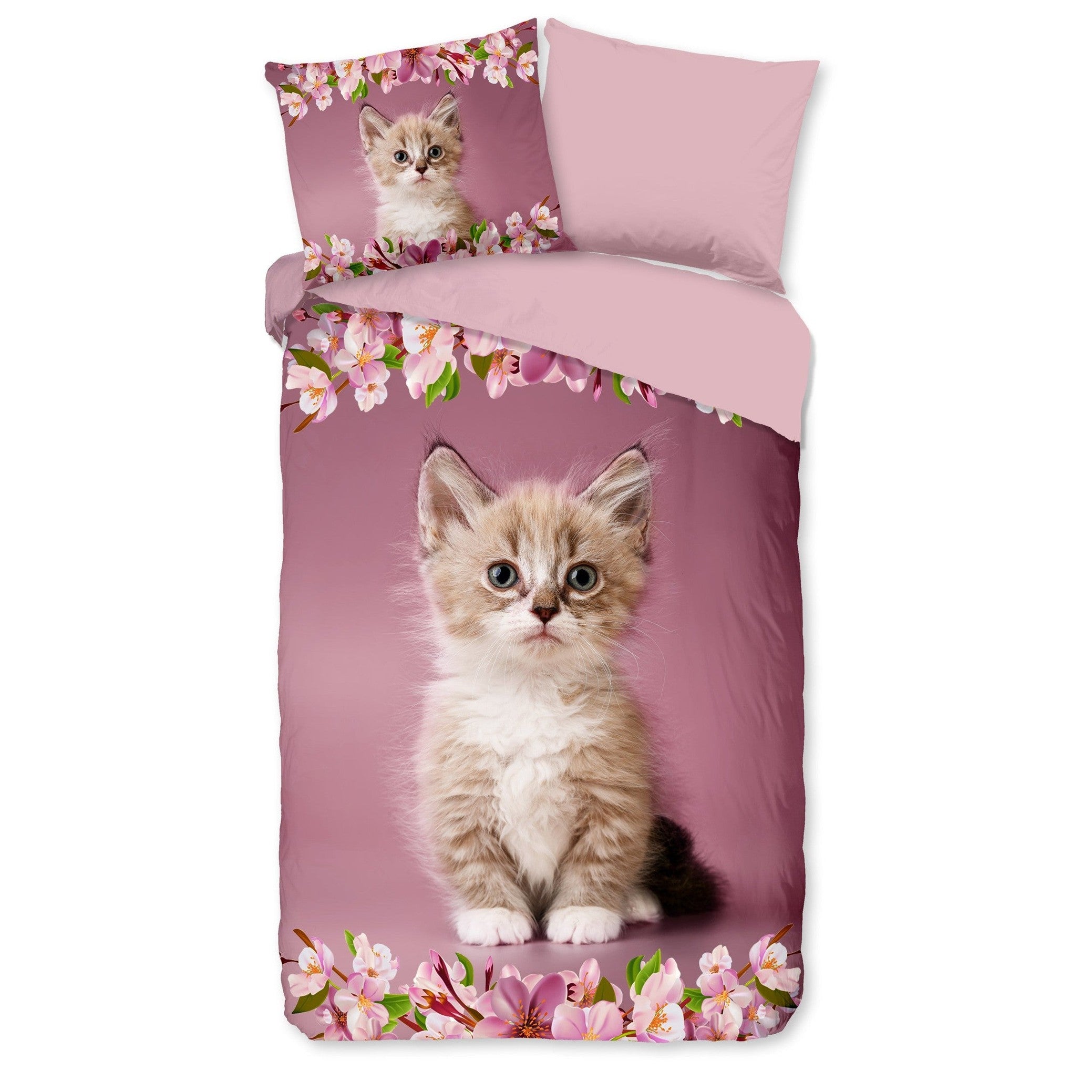 Housse de couette Good Morning aspect coton rose