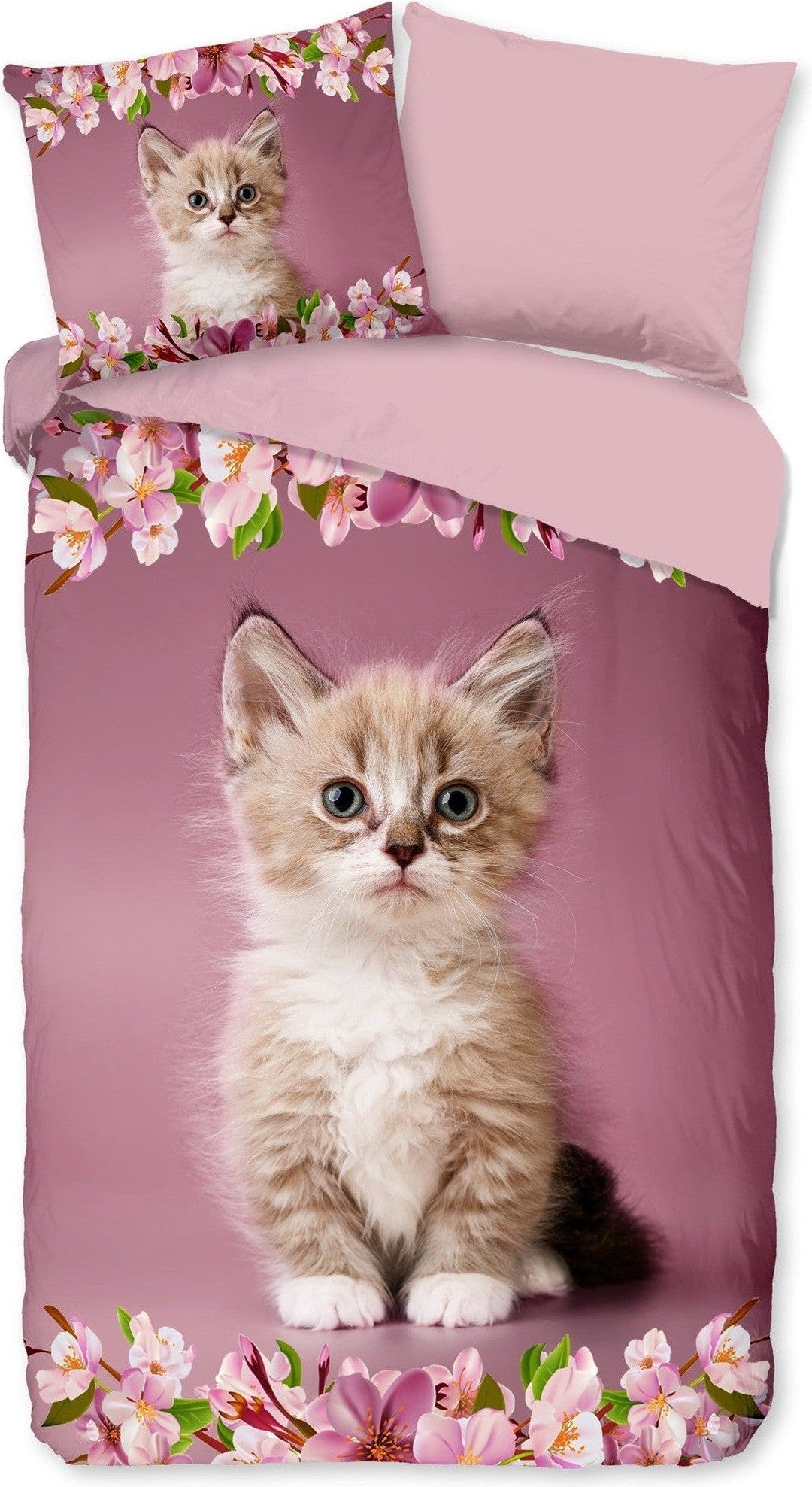 Housse de couette Good Morning aspect coton rose