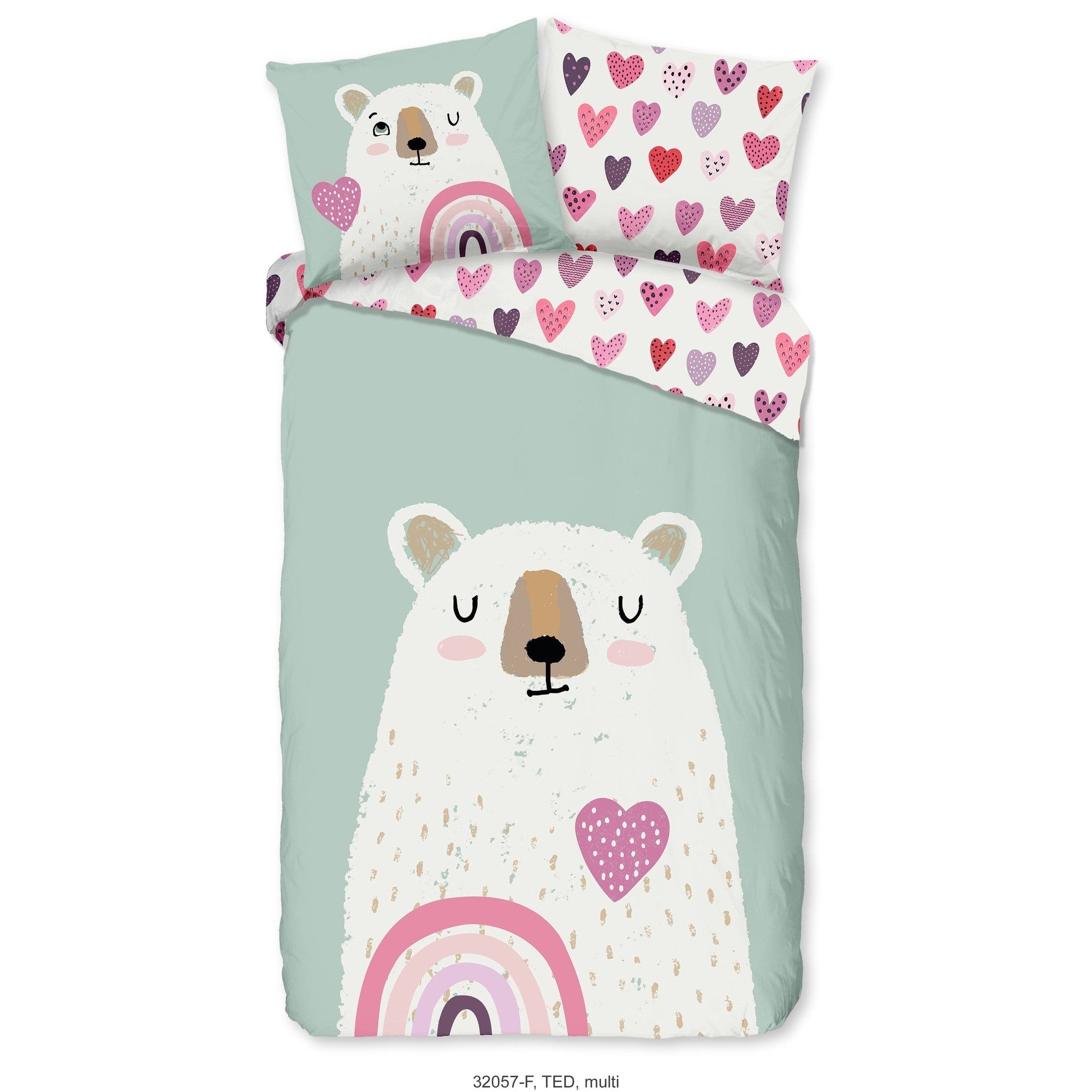 Good Morning Housse de couette Flanelle Ted Multi