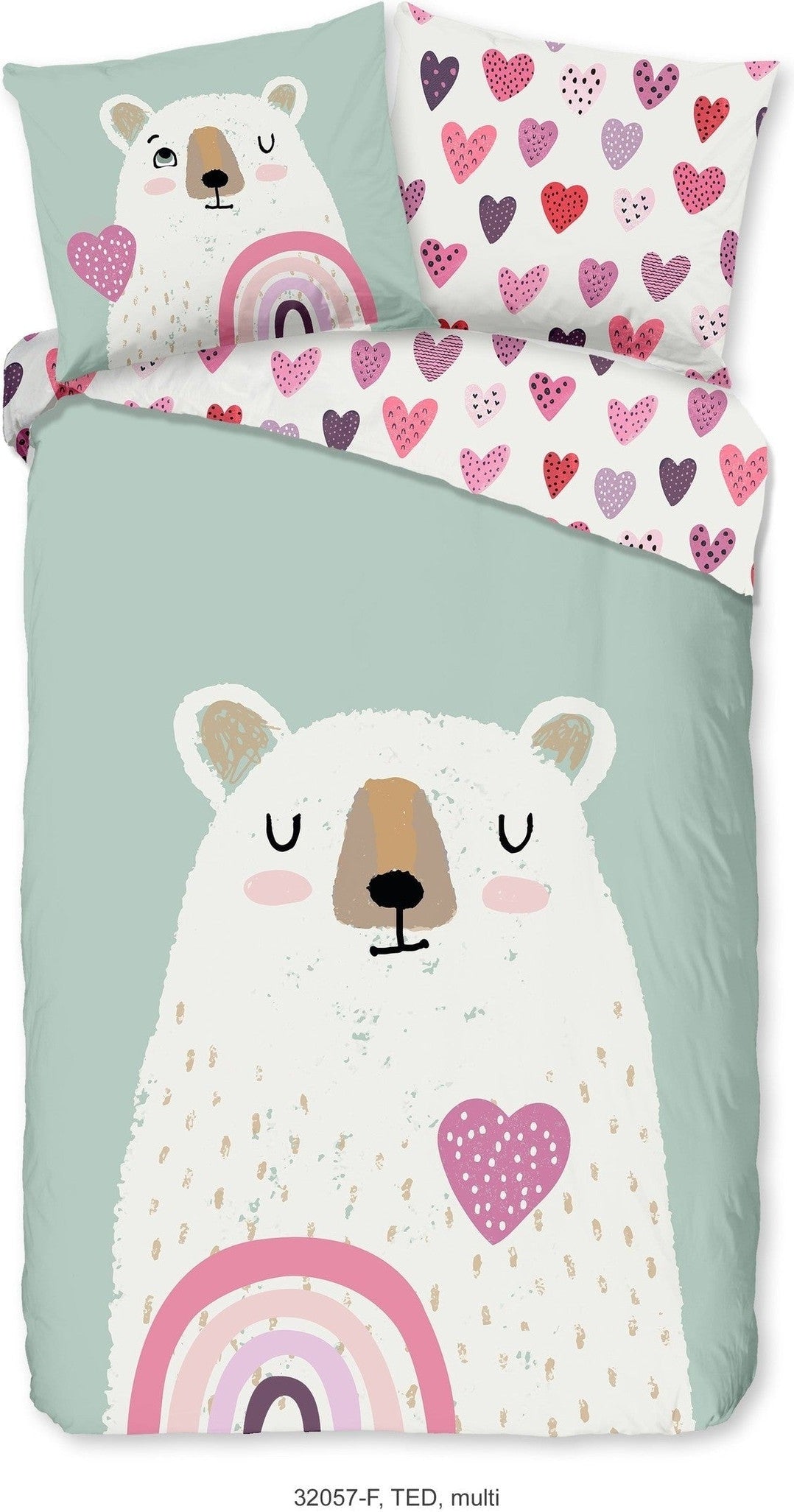 Good Morning Dekbedovertrek Flanel Ted Multi