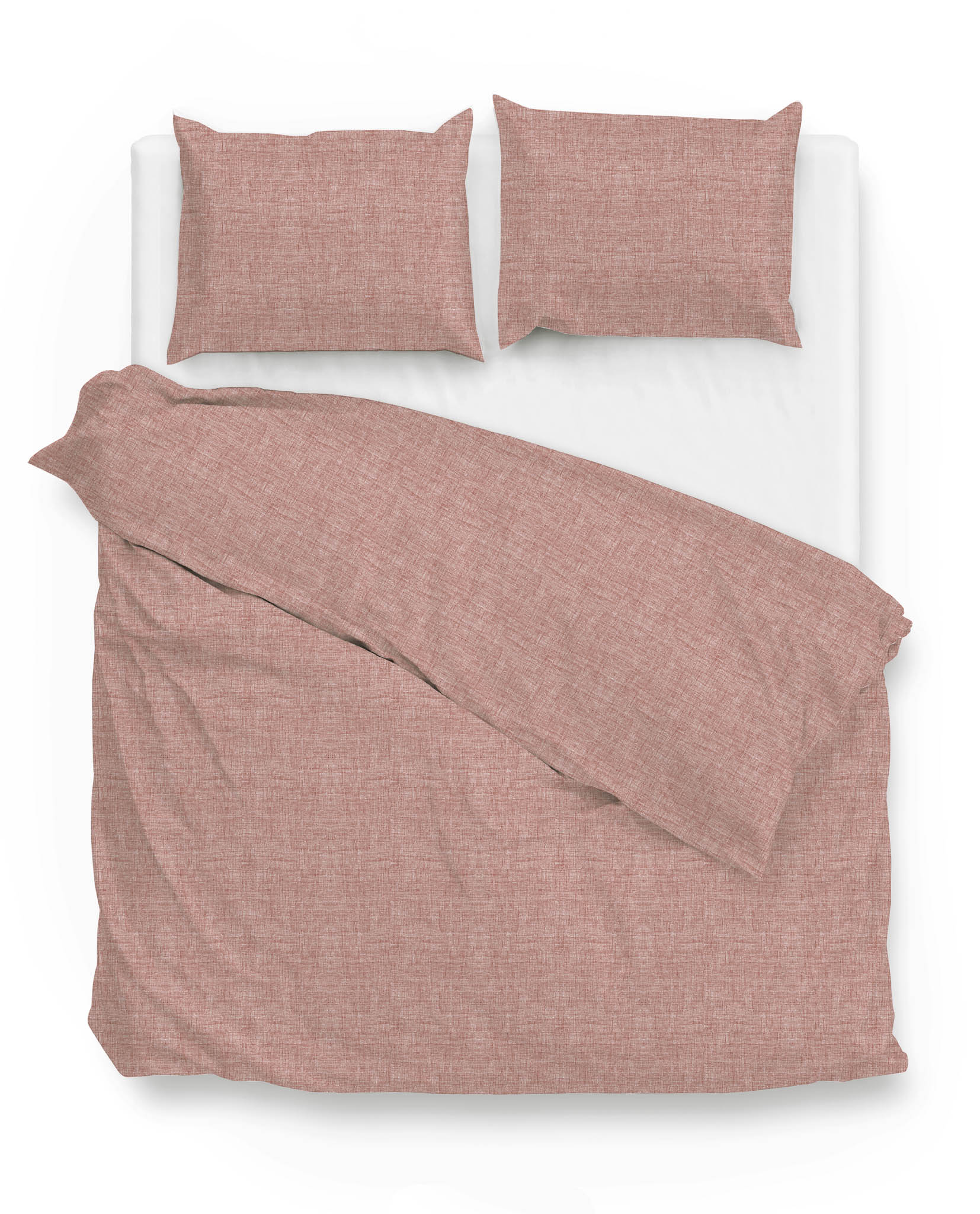 Zo Home dekbedovertrek Lino Old Rose katoen
