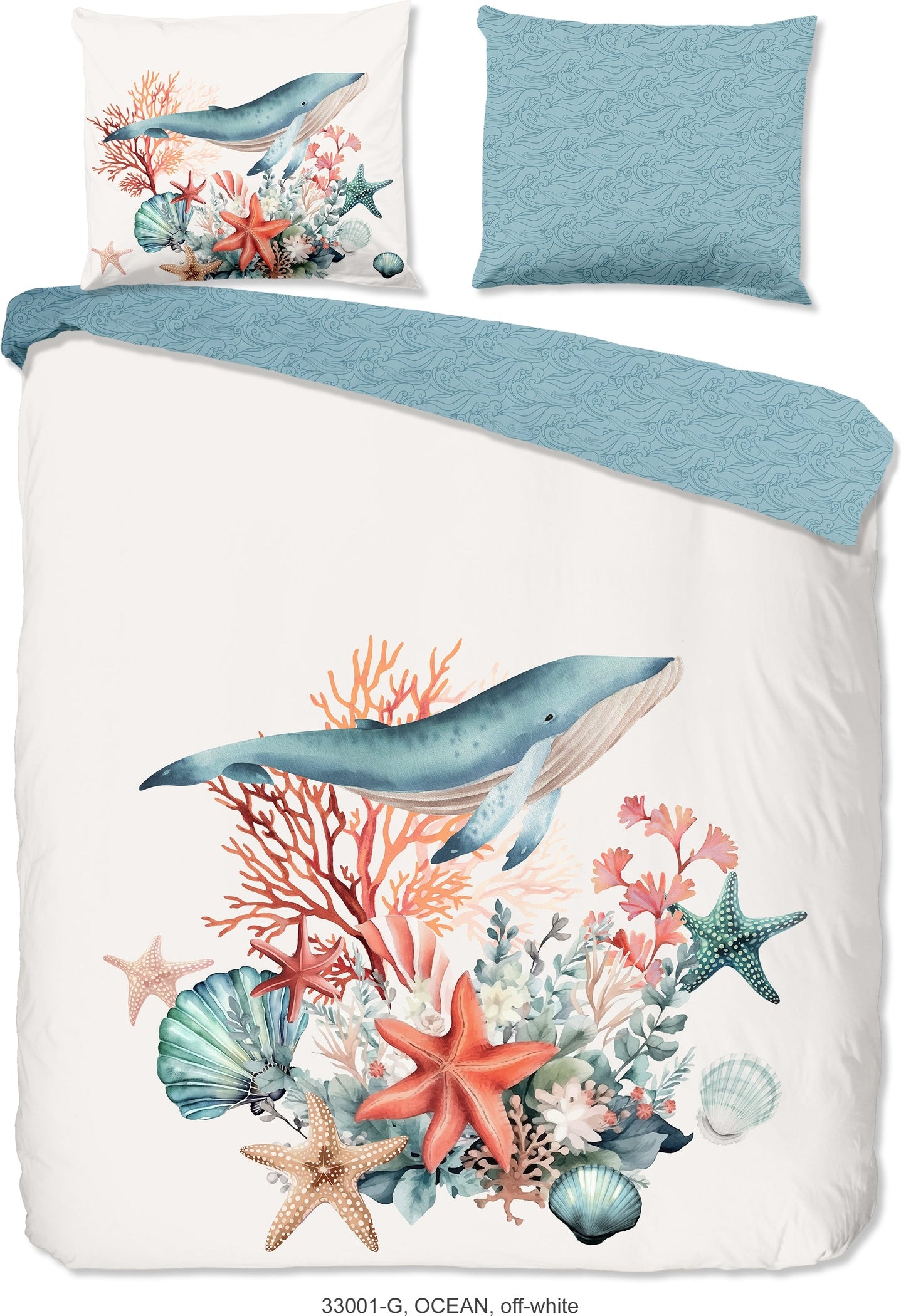 Good Morning Dekbedovertrek Katoen Ocean - Ecru