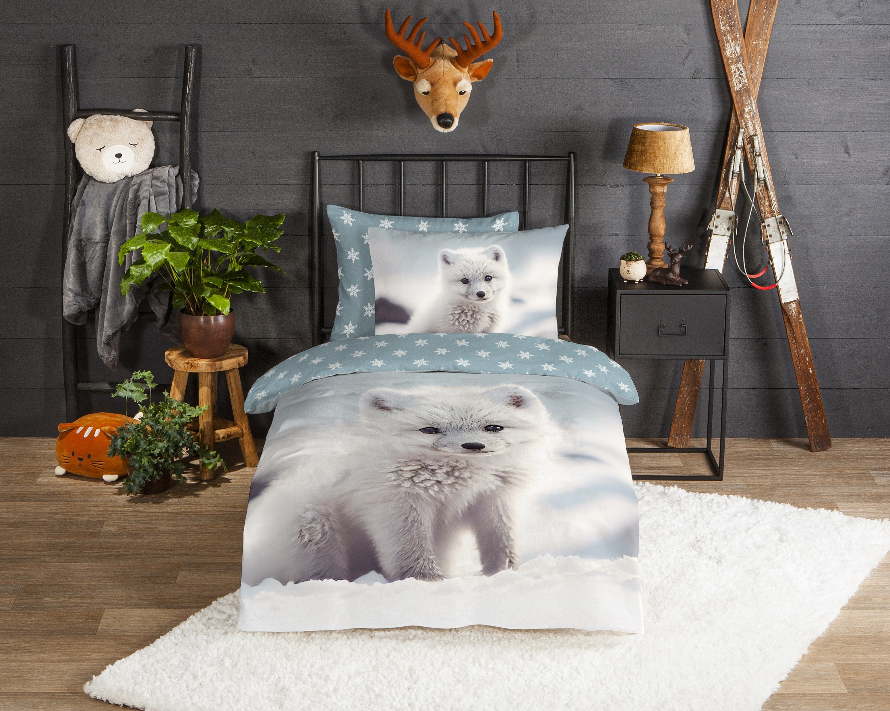Housse de couette Good Morning, jeté en flanelle, blanc