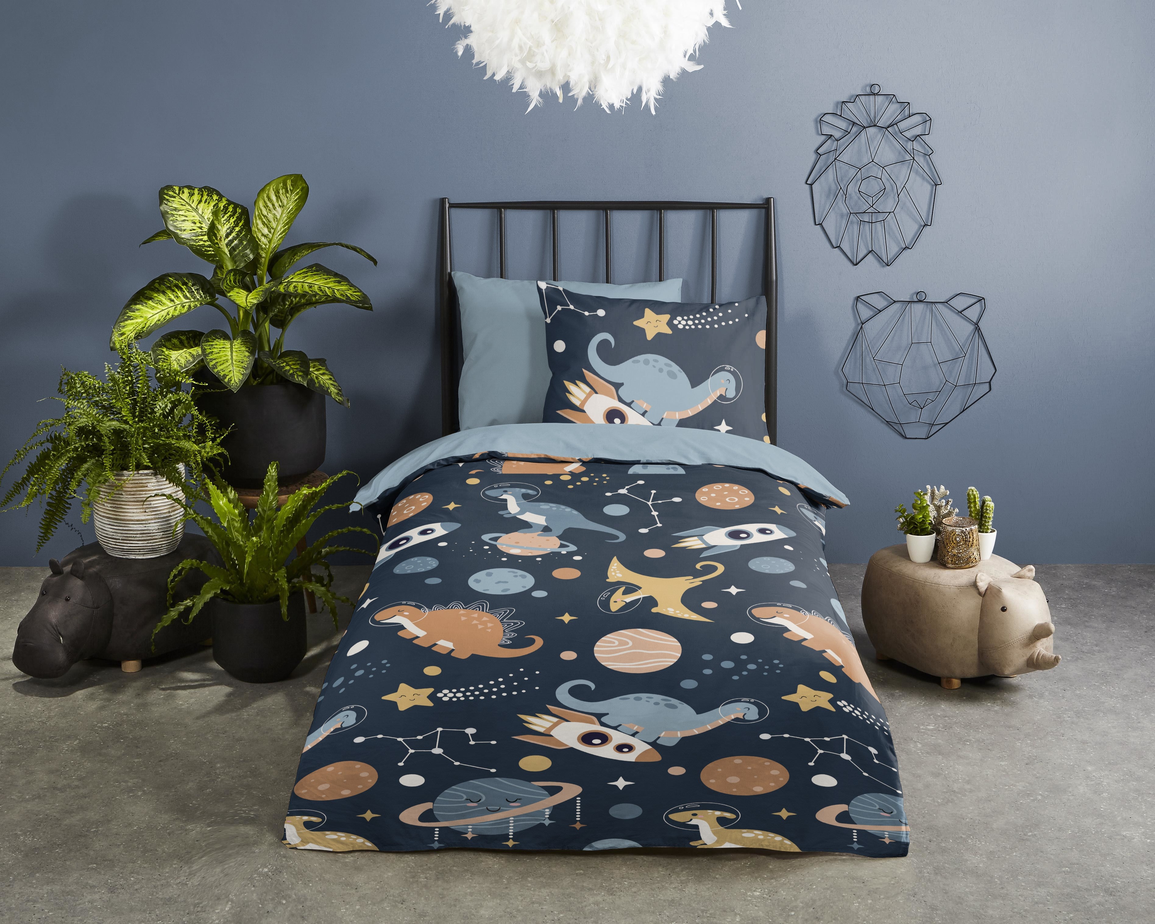 Housse de Couette Pure Microfibre Spacedino Bleu
