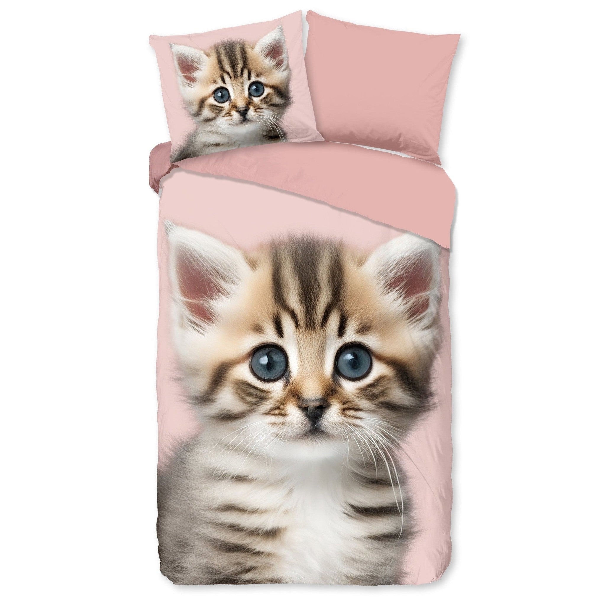 Good Morning Housse de Couette Flanelle Meow Rose