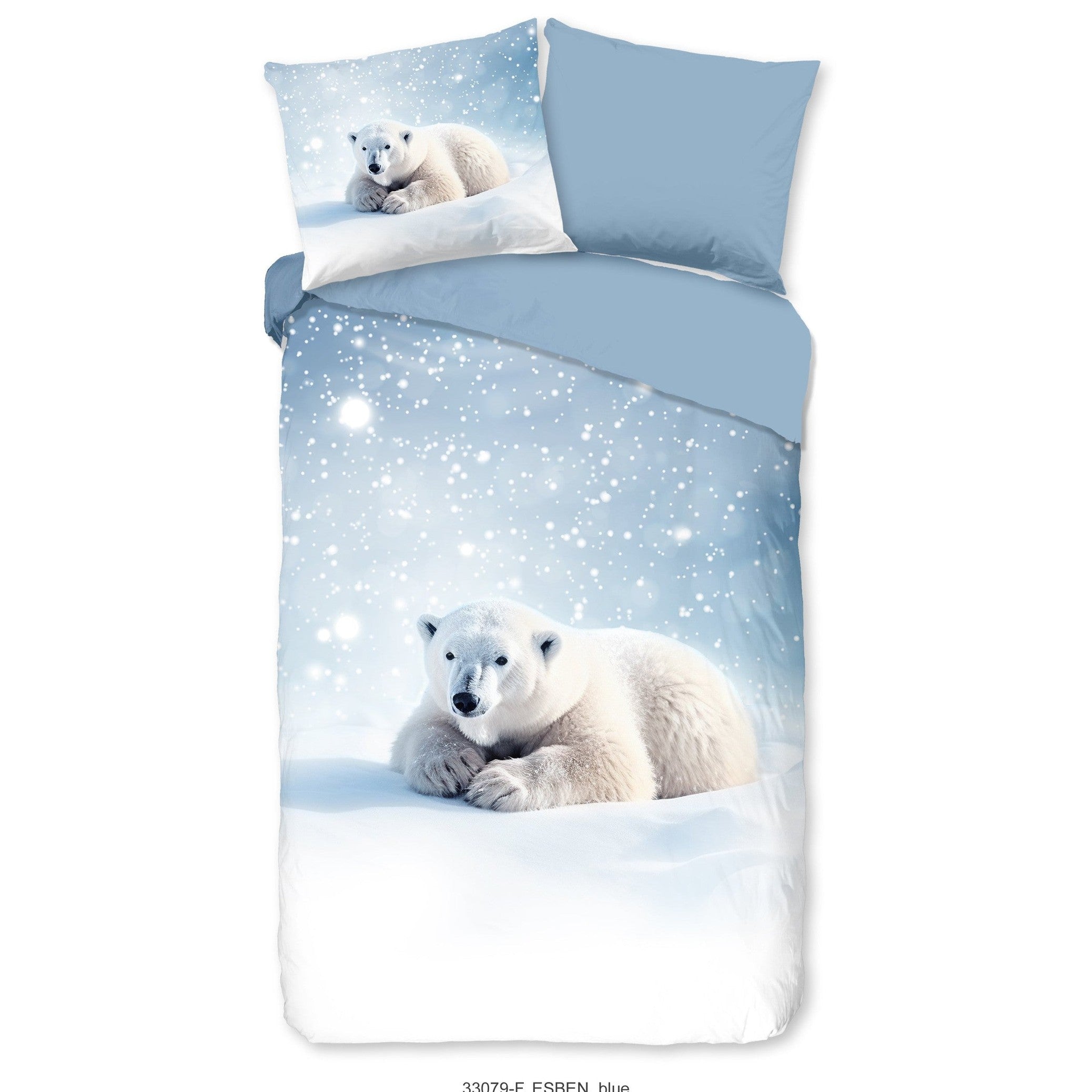 Good Morning Housse de Couette Flanelle Esben Bleu