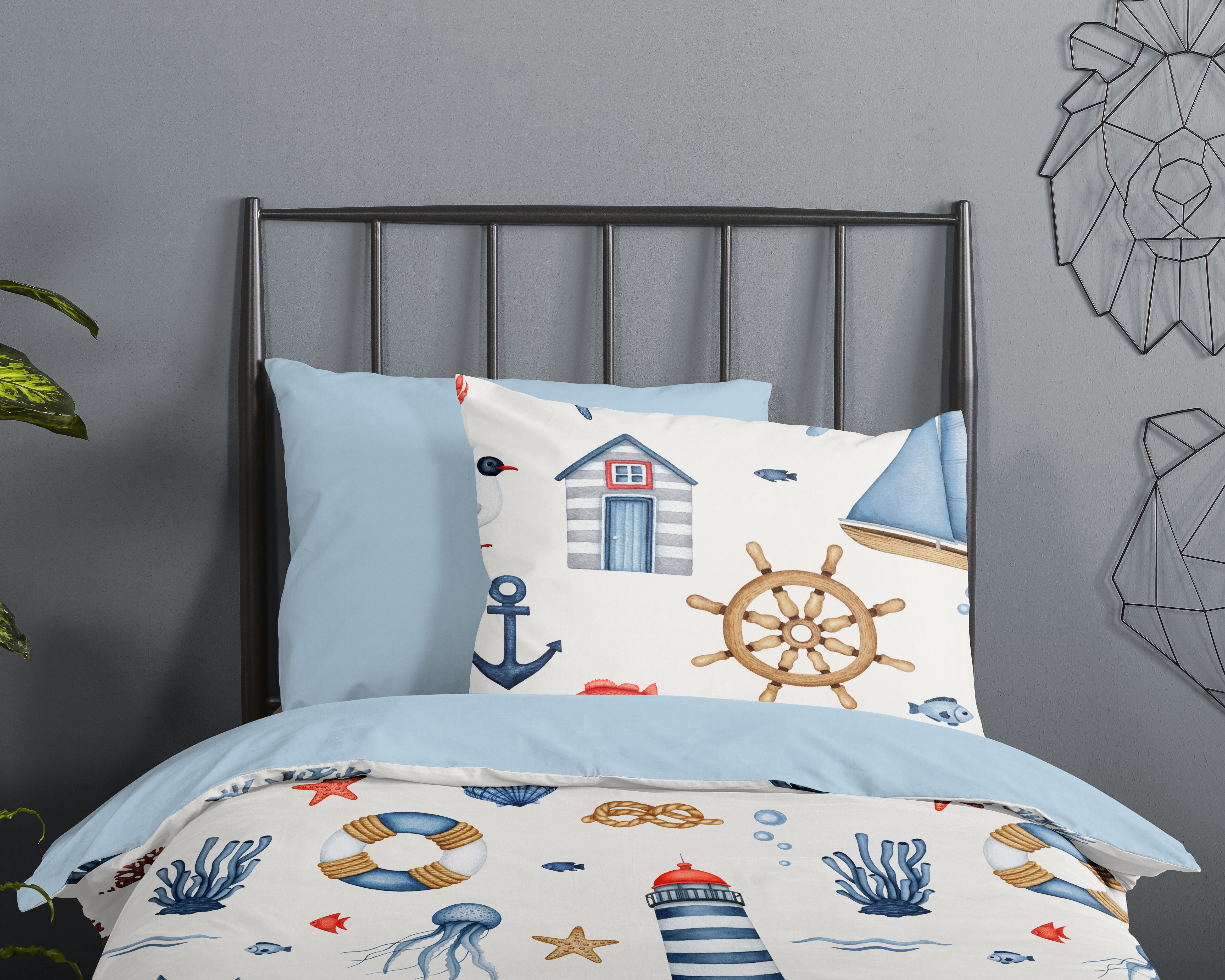 Good Morning Bettbezug Baumwolle Ahoy Blau